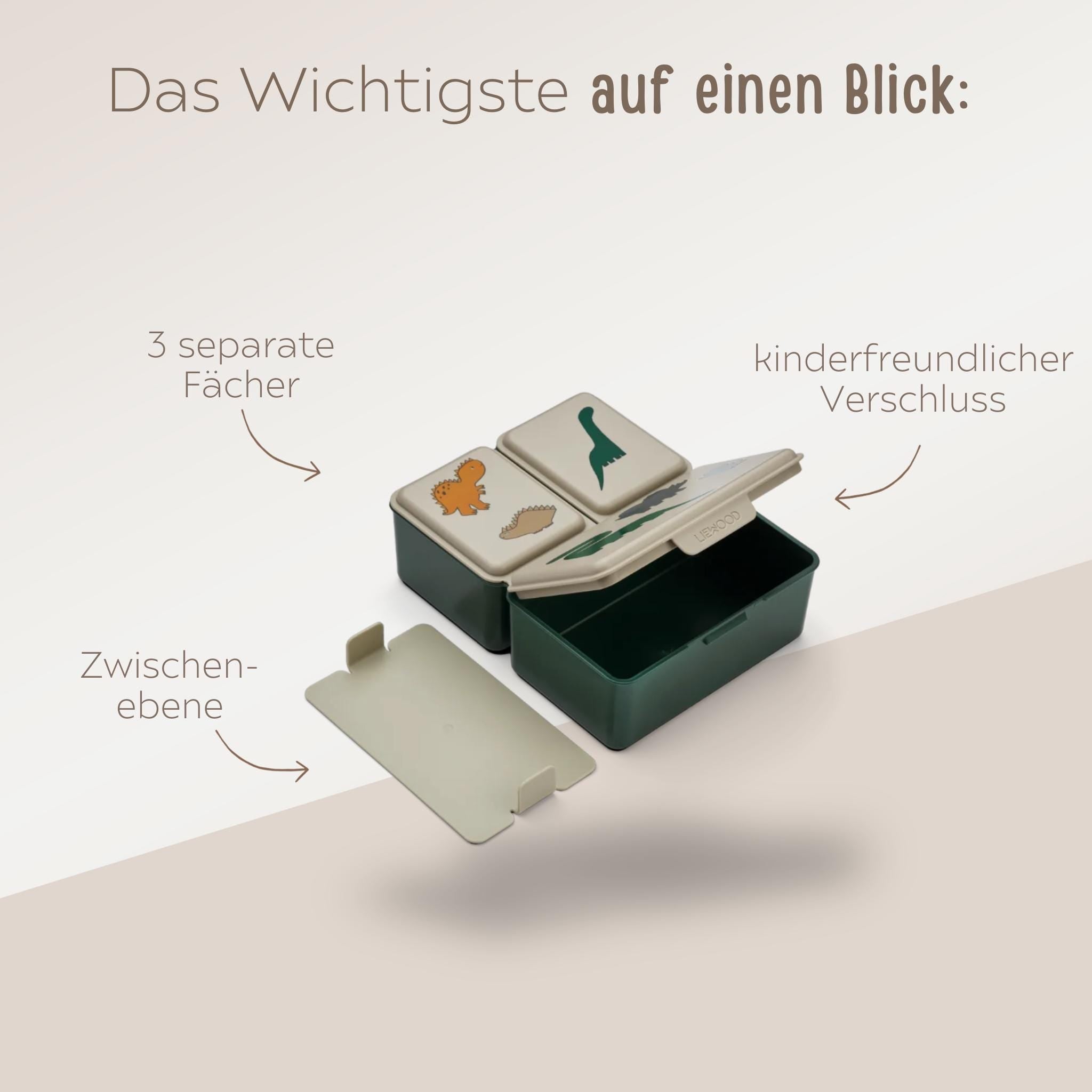 LIEWOOD Lunchbox mit 3 Fächern personalisiert - wunderwunsch