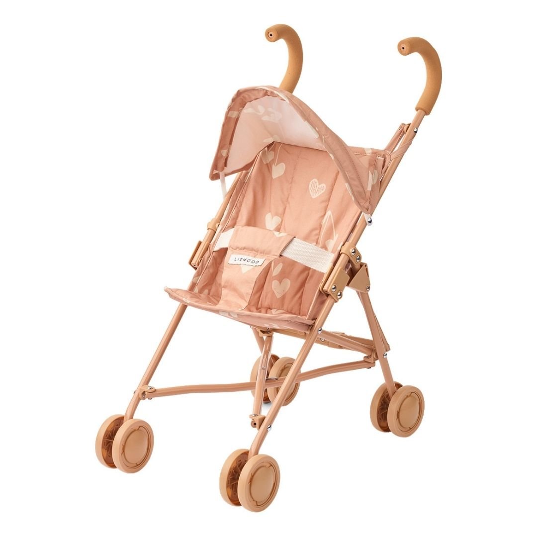 LIEWOOD Puppenwagen personalisiert - Herzen rosa - wunderwunsch
