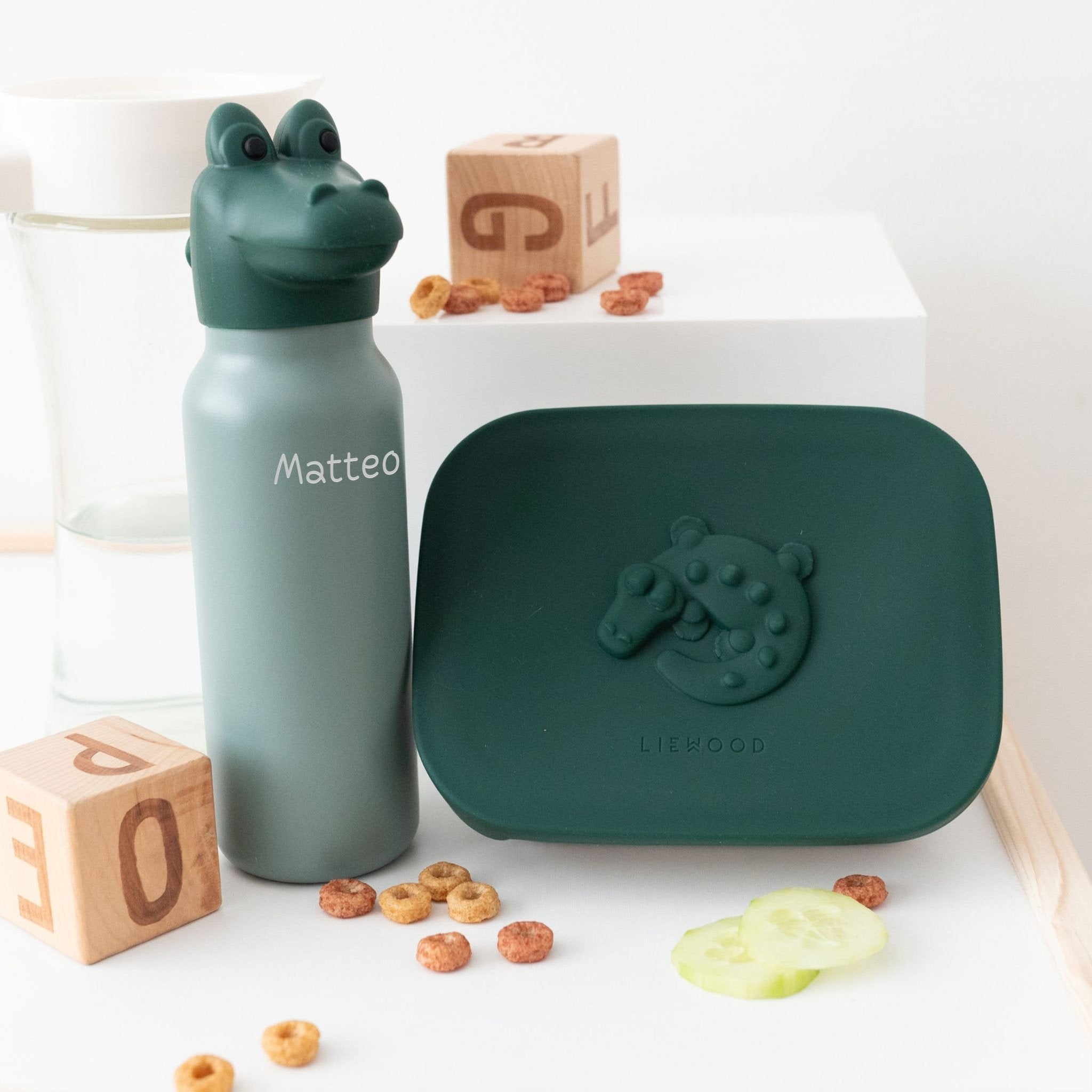 LIEWOOD Set Tier Lunchbox und Trinkflasche personalisierbar - wunderwunsch