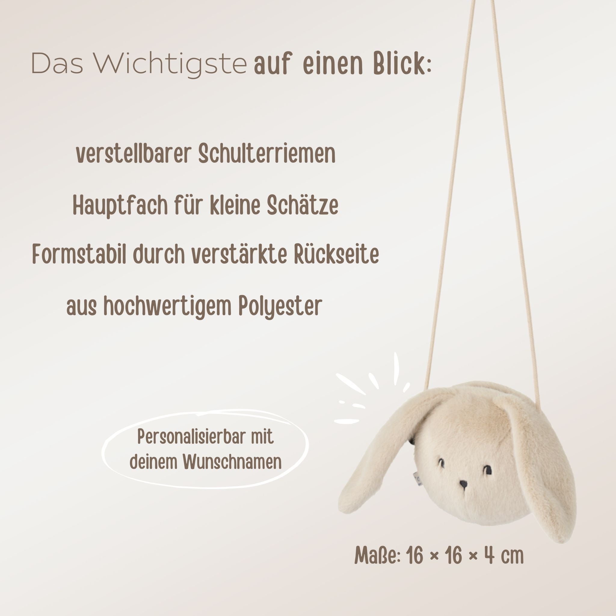 LIEWOOD Umhängetasche Hase personalisierbar - wunderwunsch