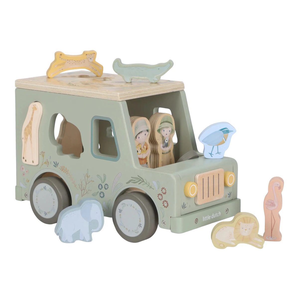 LITTLE DUTCH Formensortierer Auto - Safari Friends - wunderwunsch