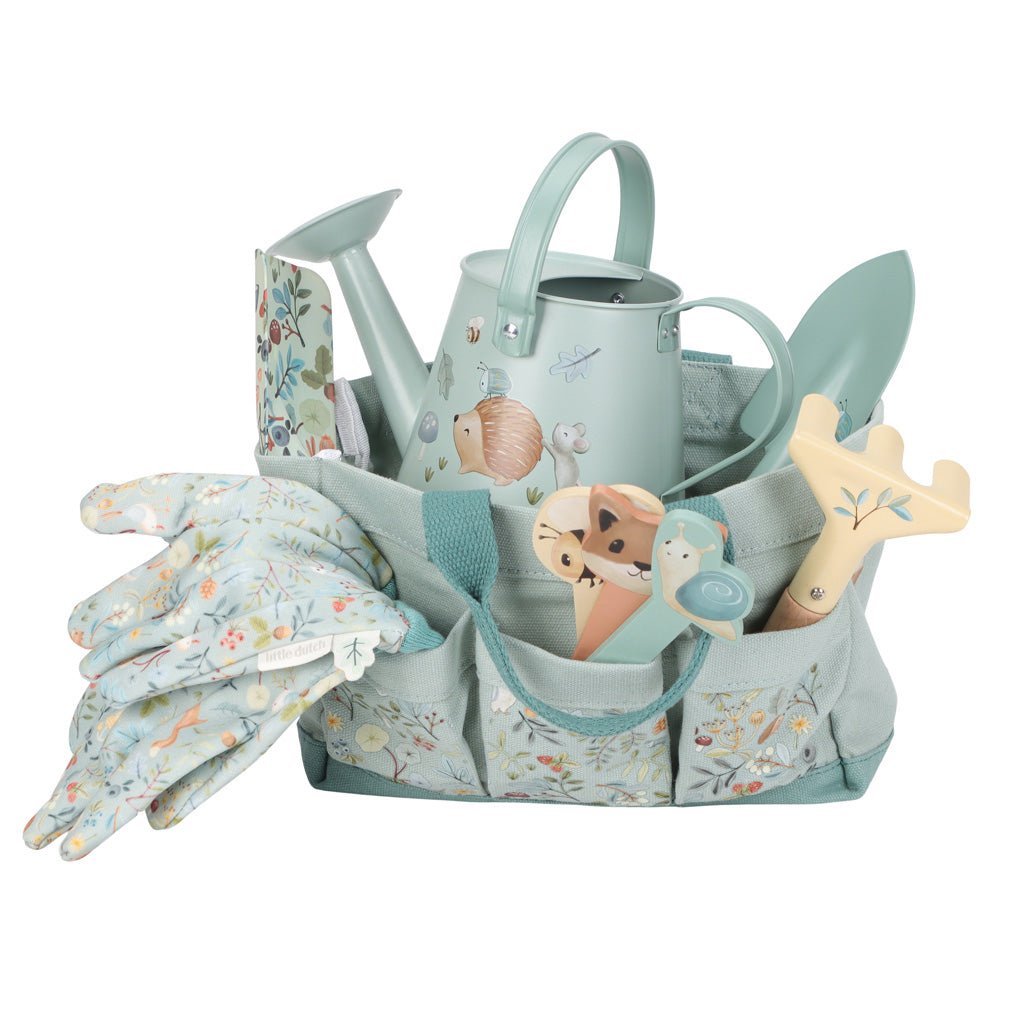 LITTLE DUTCH Garten Geschenkset 10-teilig - Forest Friends blau - wunderwunsch