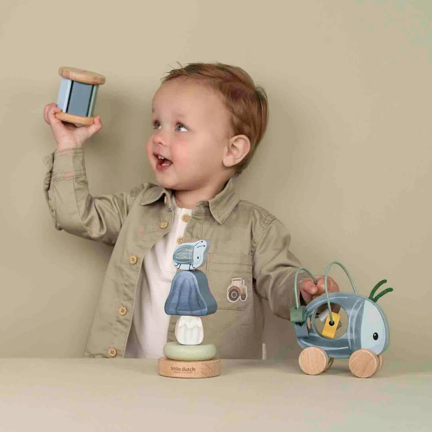 LITTLE DUTCH Geschenkset Holz - Forest Friends blau - wunderwunsch