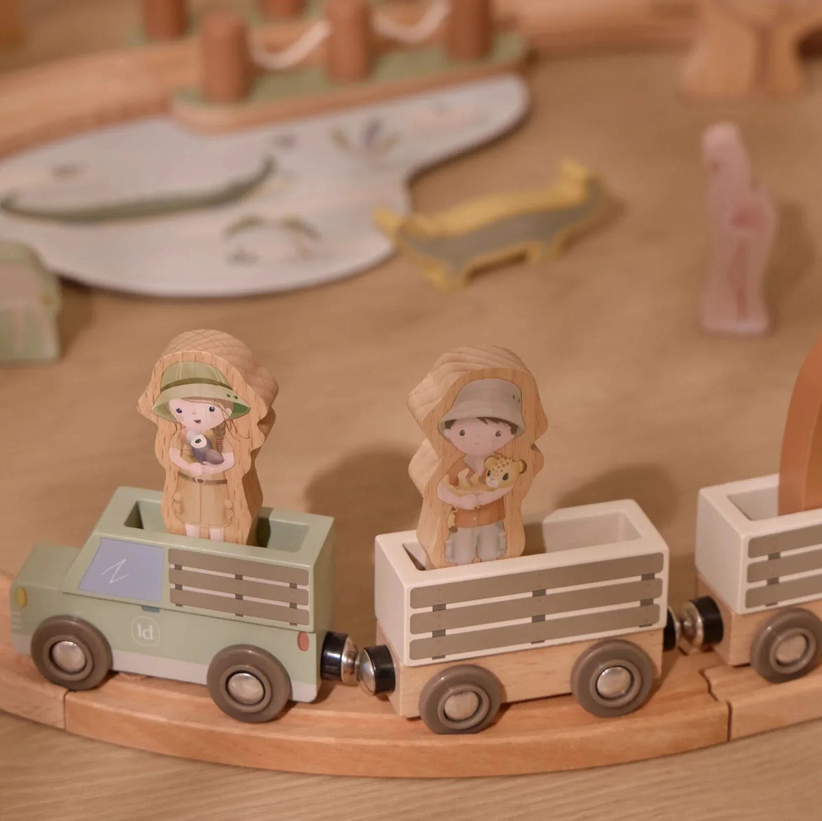 LITTLE DUTCH Holz Eisenbahn Gleis - Safari Friends - wunderwunsch