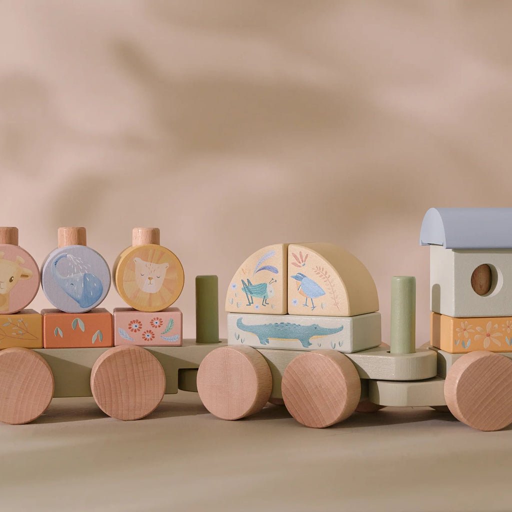 LITTLE DUTCH Holz Eisenbahn - Safari Friends - wunderwunsch