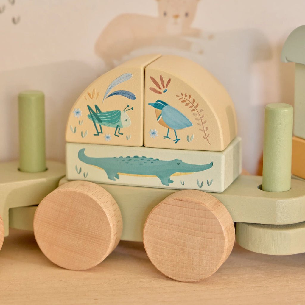 LITTLE DUTCH Holz Eisenbahn - Safari Friends - wunderwunsch