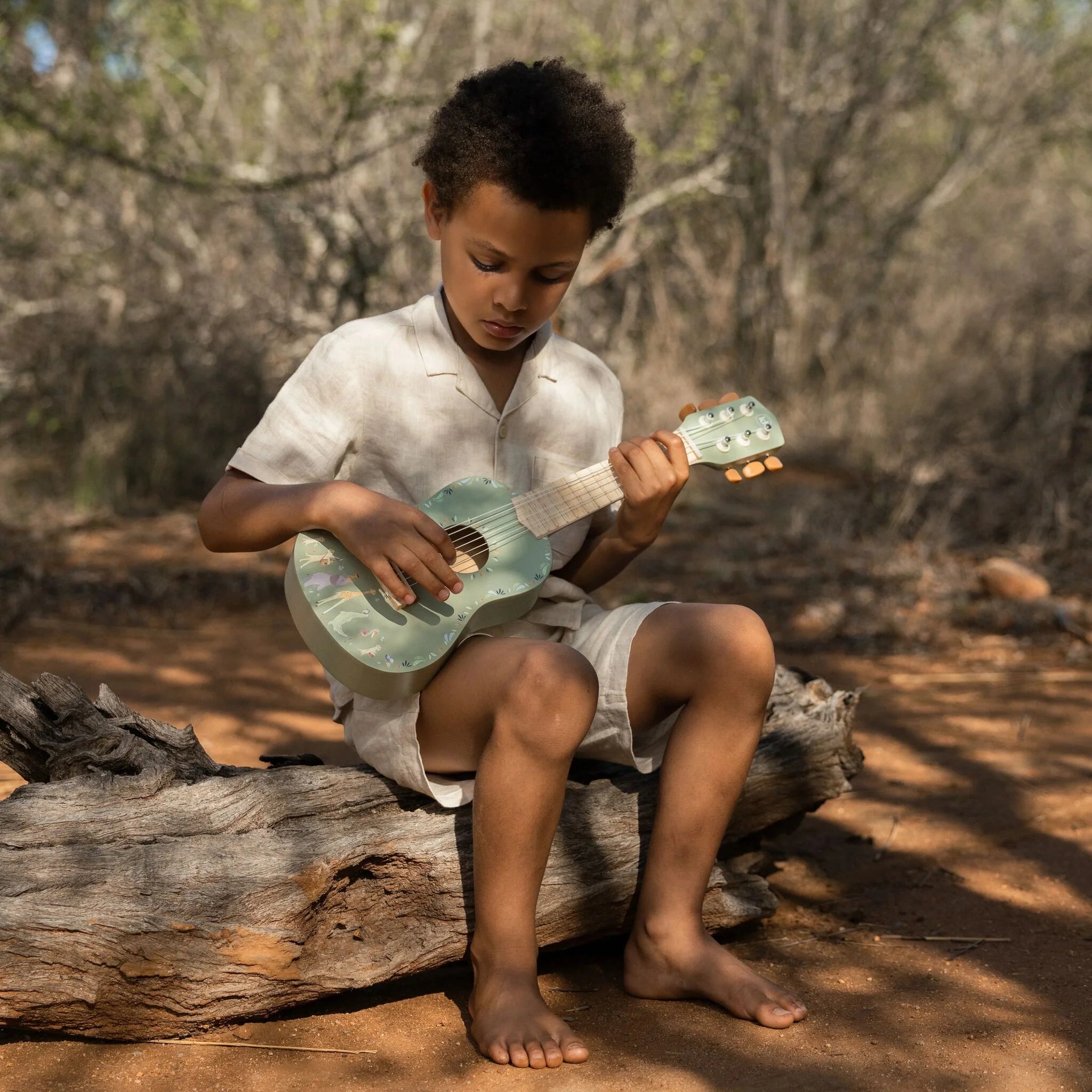 LITTLE DUTCH Holzgitarre - Grün - Safari Friends - wunderwunsch