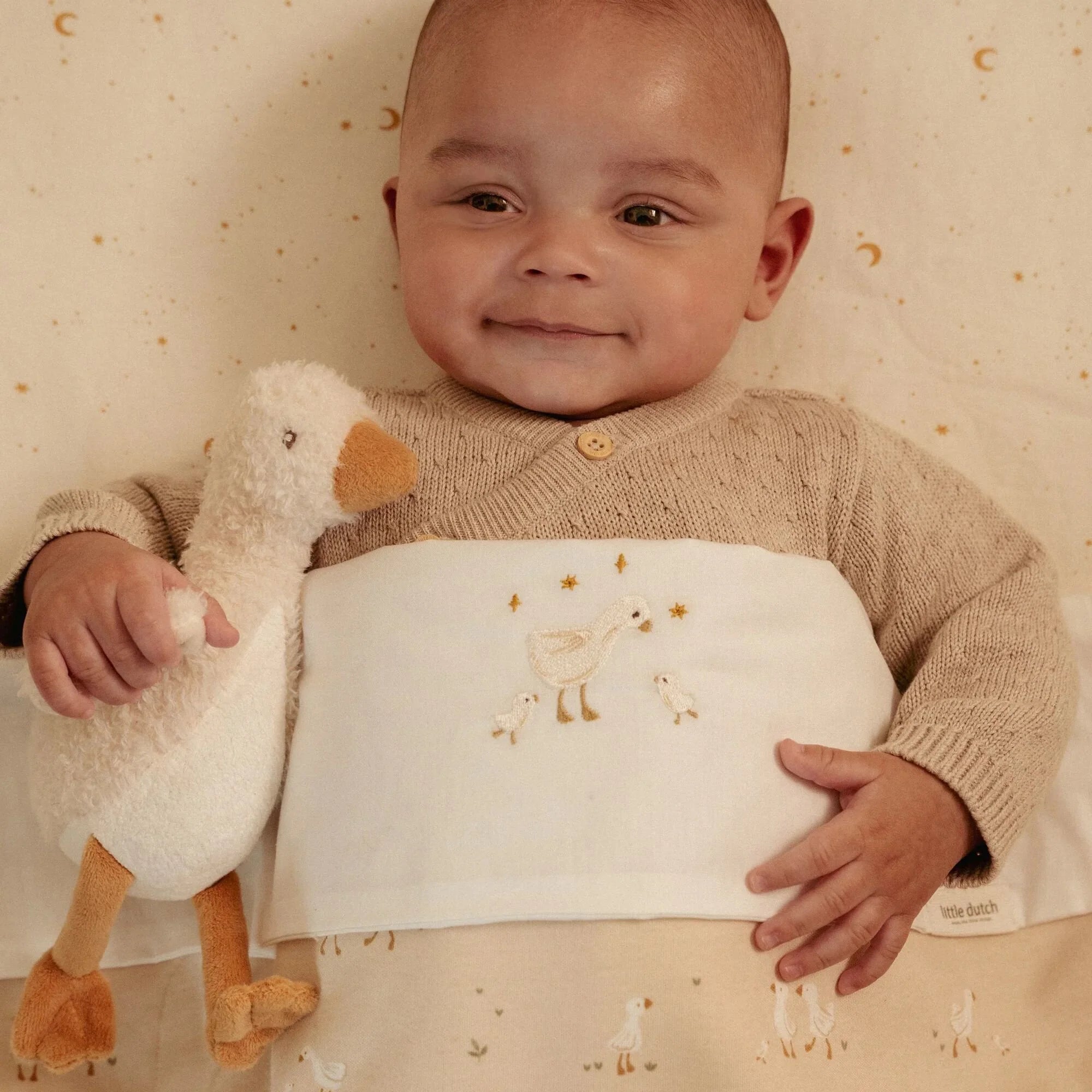 LITTLE DUTCH Kuscheltier - Gans weiß - Newborn Naturals - wunderwunsch