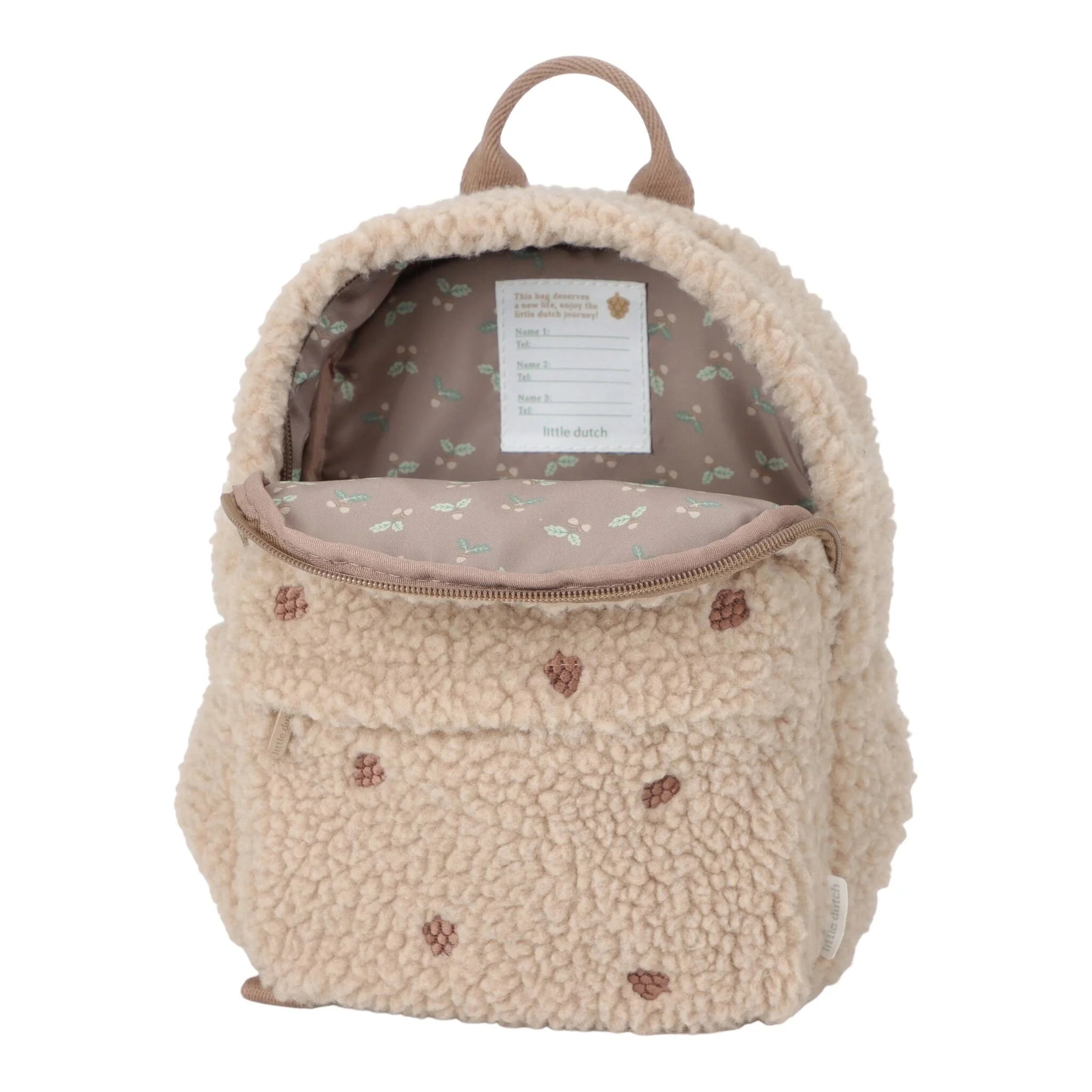 LITTLE DUTCH Teddy Rucksack - Taupe - wunderwunsch