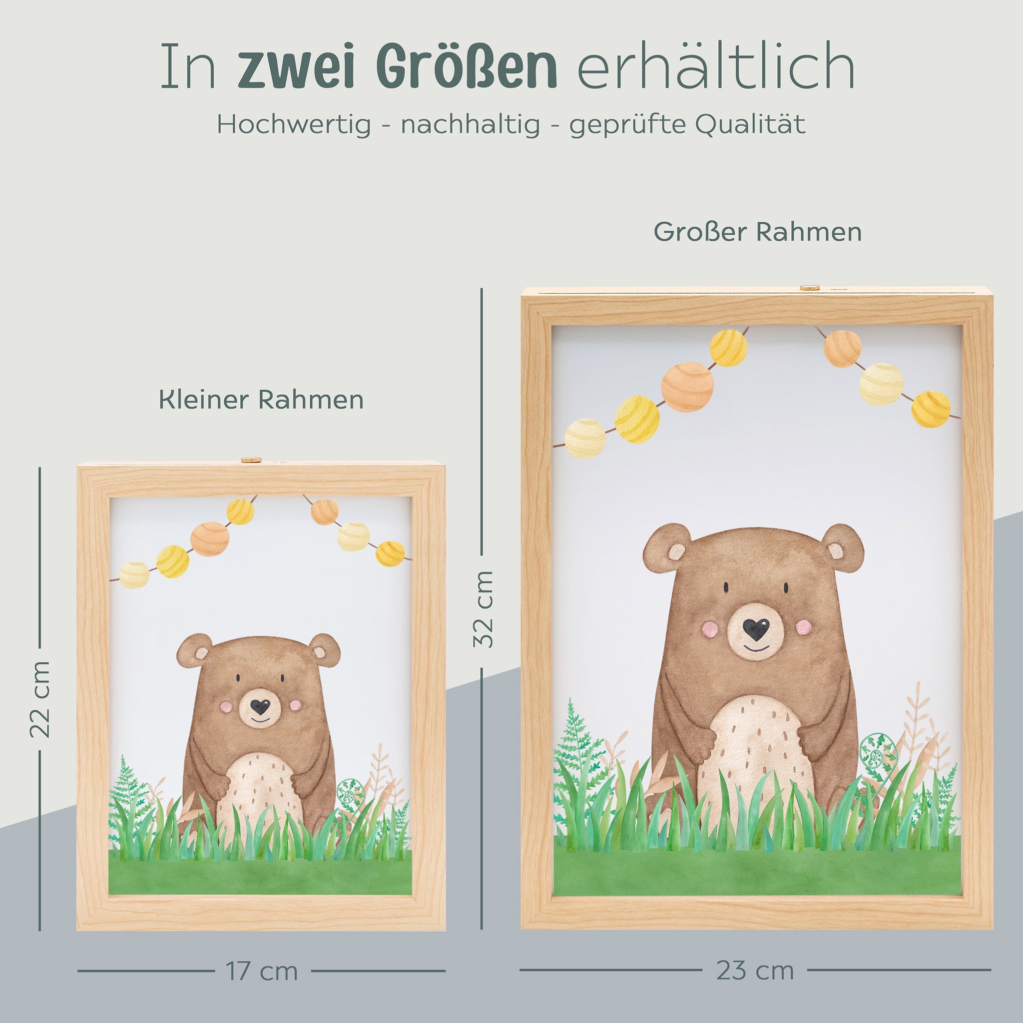 Magischer LED Bilderrahmen - Bär Glühwürmchen - wunderwunsch