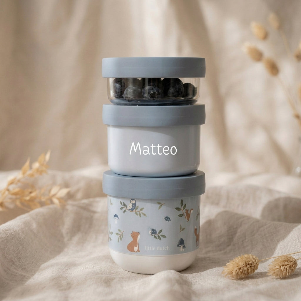 MEPAL x Little Dutch Snackbox stapelbar 3-teilig personalisiert