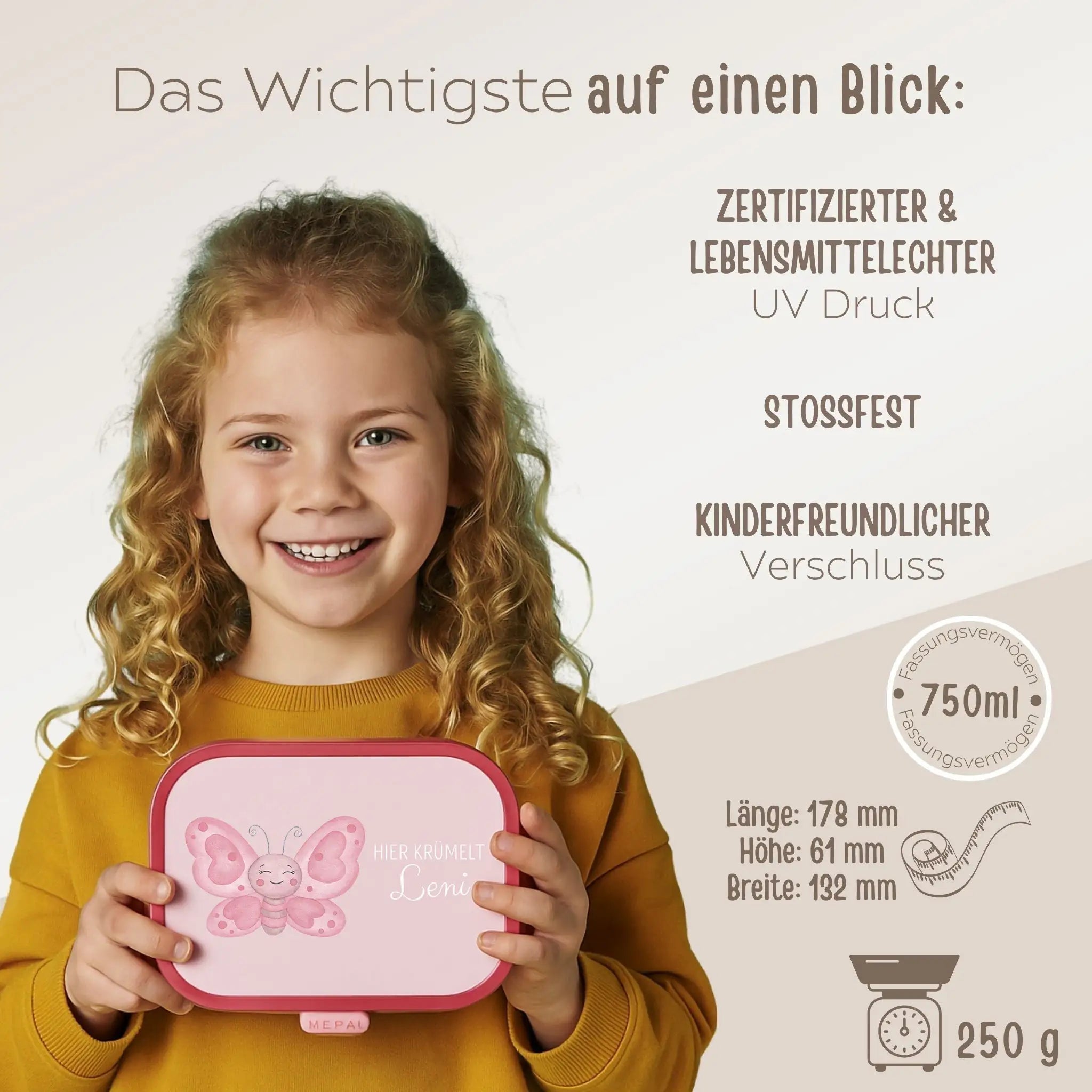 MEPAL Brotdose Campus personalisiert mit Bento Einsatz - Tier Aquarell - wunderwunsch