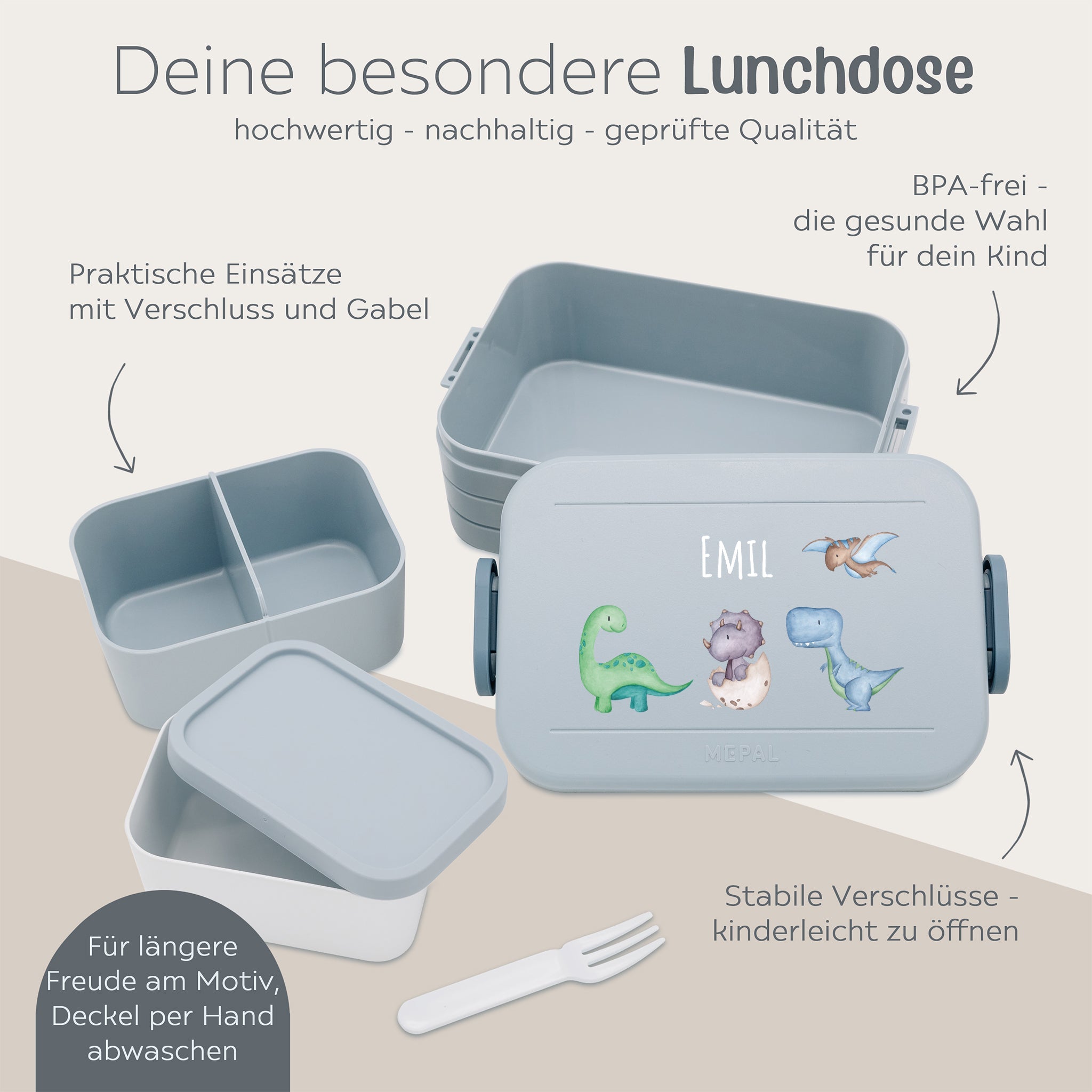 MEPAL Brotdose mit Einsatz - Tiere - wunderwunsch