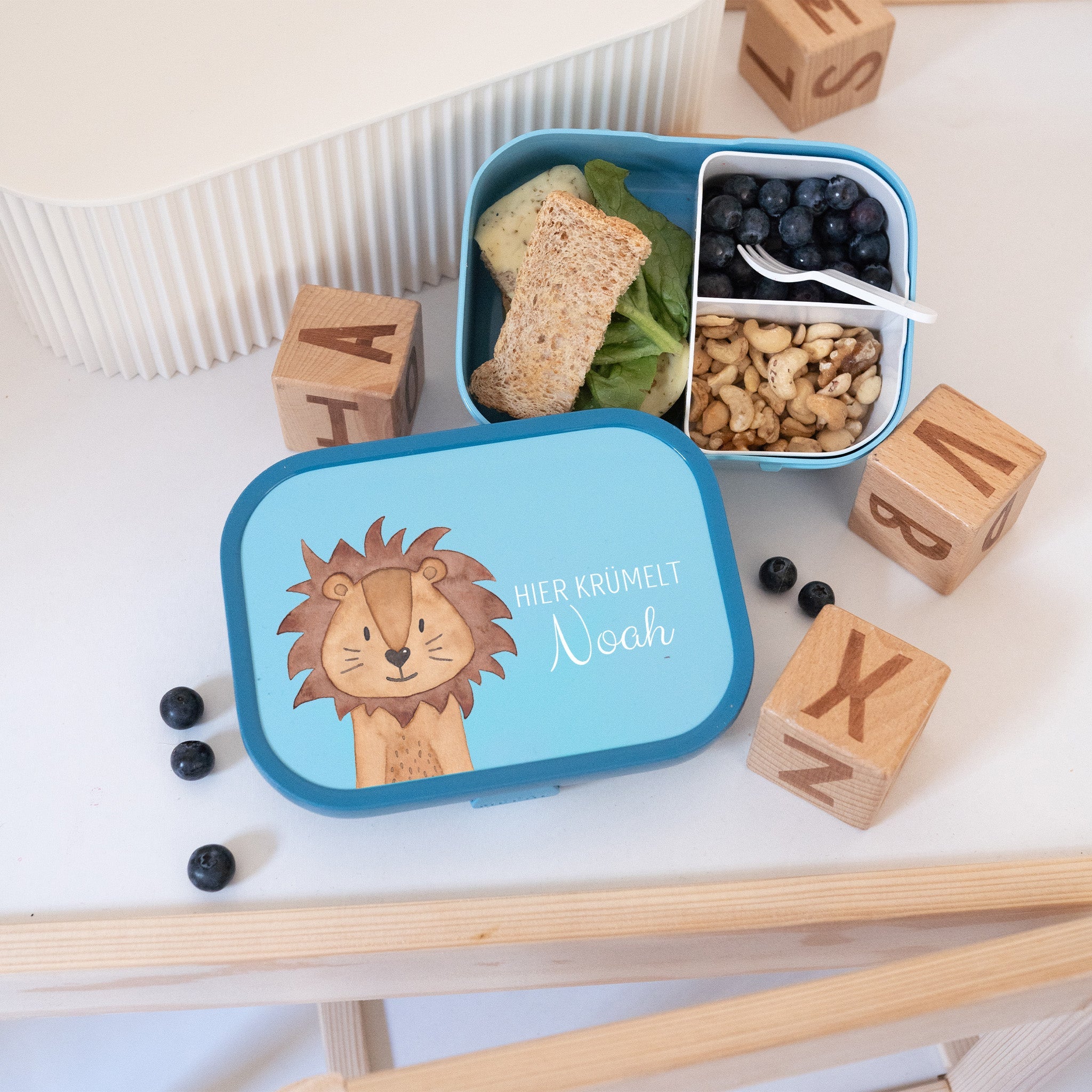 MEPAL Brotdose personalisiert mit Bento Einsatz - Tier Aquarell - wunderwunsch