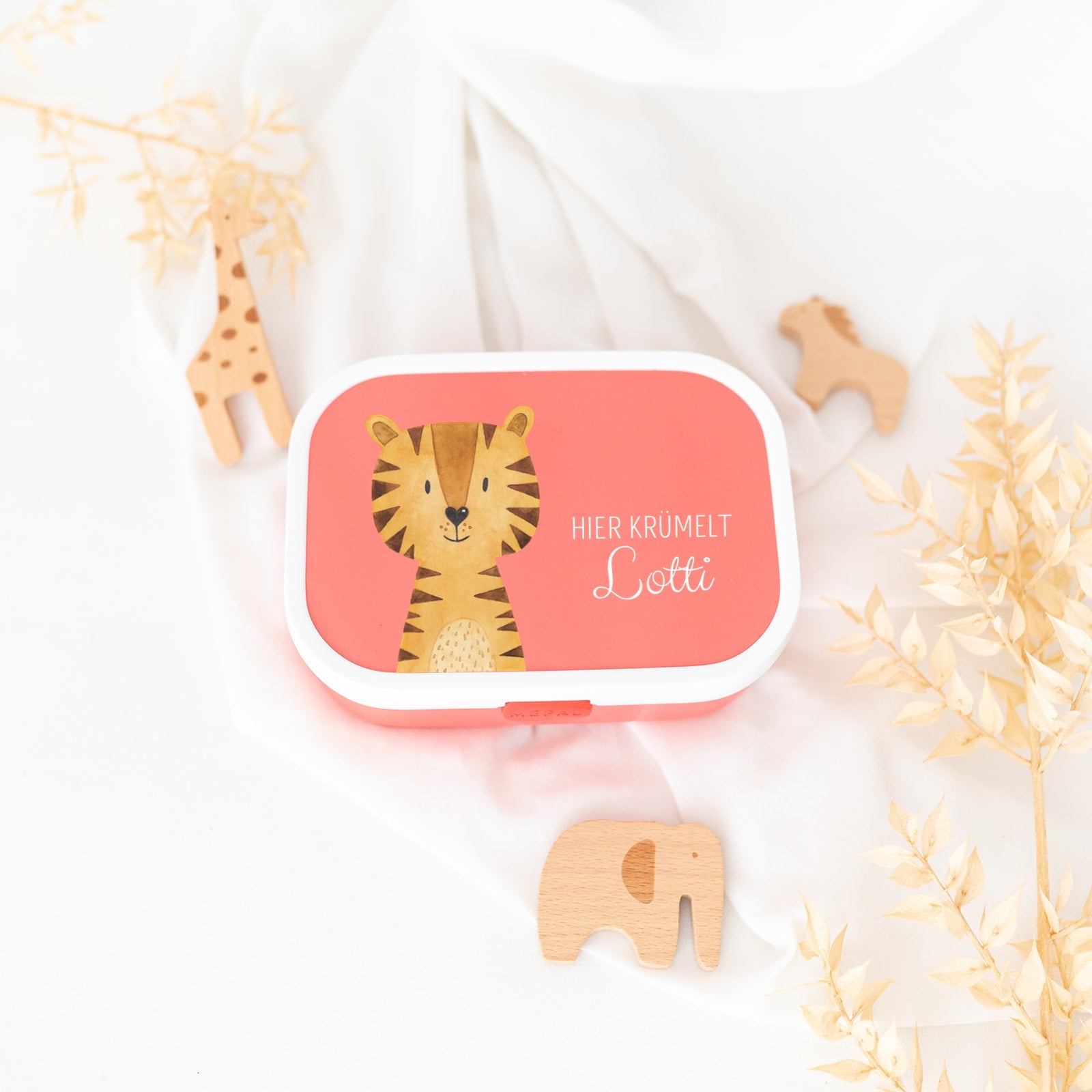 MEPAL Brotdose personalisiert mit Bento Einsatz - Tier Aquarell - wunderwunsch