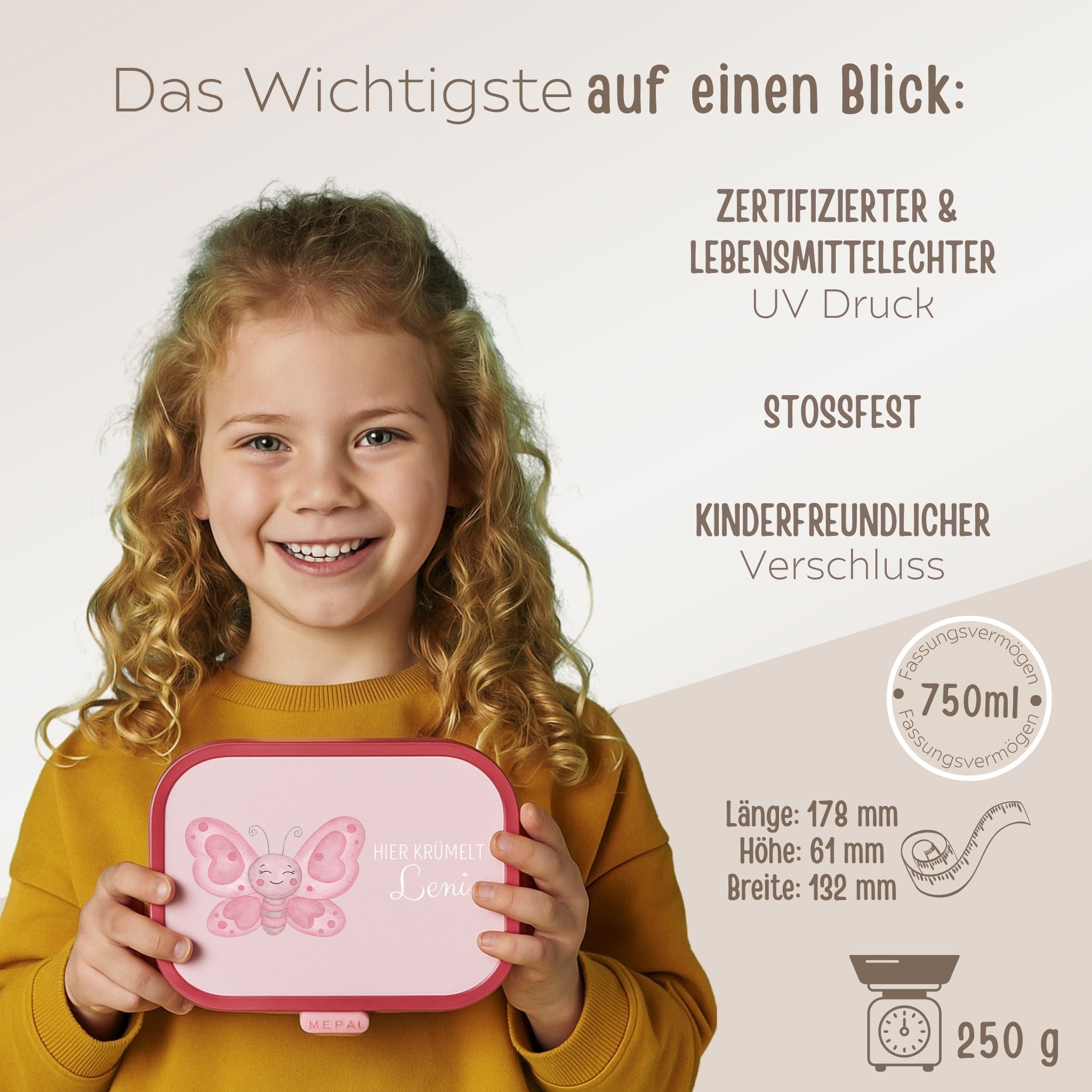 MEPAL Brotdose personalisiert mit Bento Einsatz - Tier Aquarell - wunderwunsch