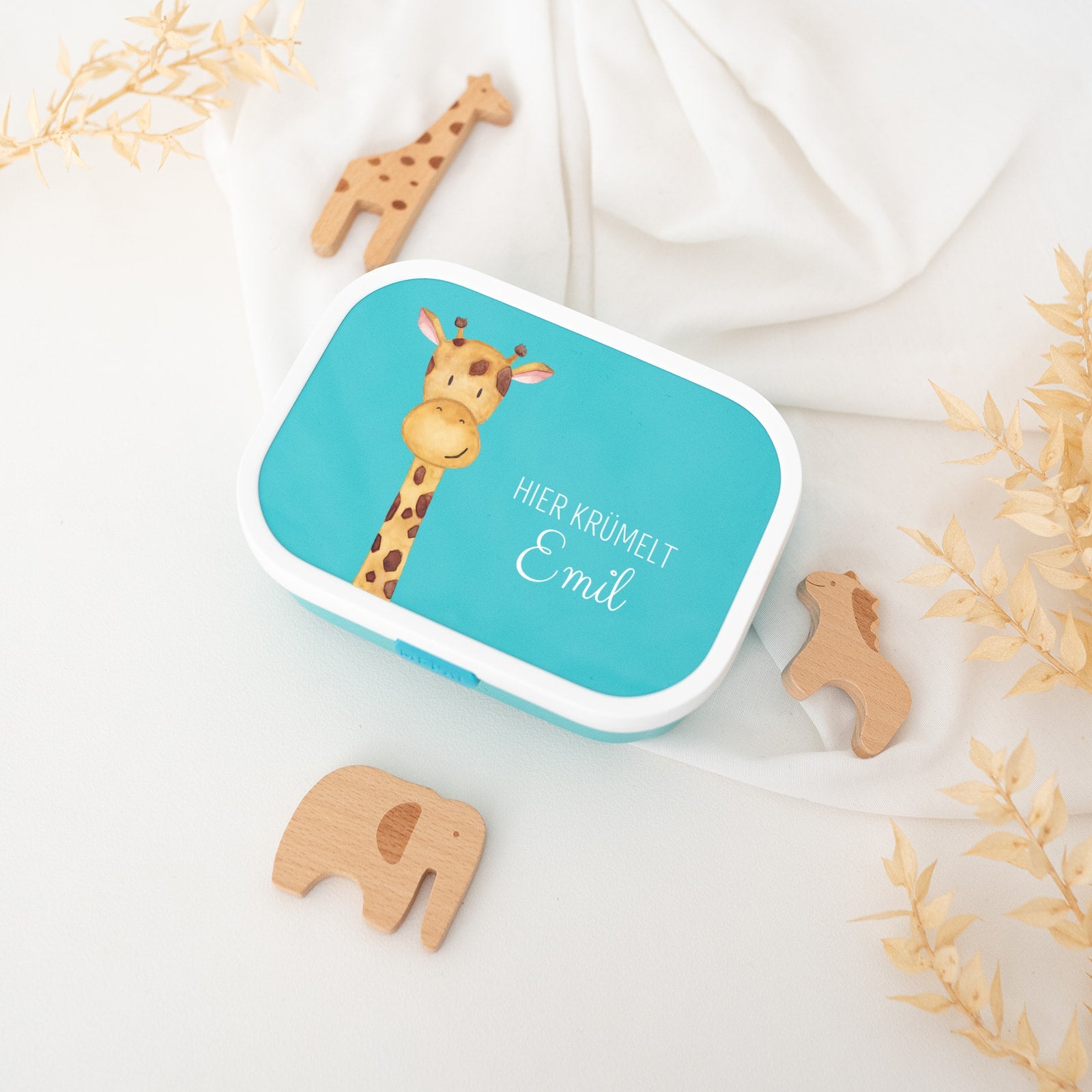 MEPAL Brotdose personalisiert mit Bento Einsatz - Tier Aquarell - wunderwunsch