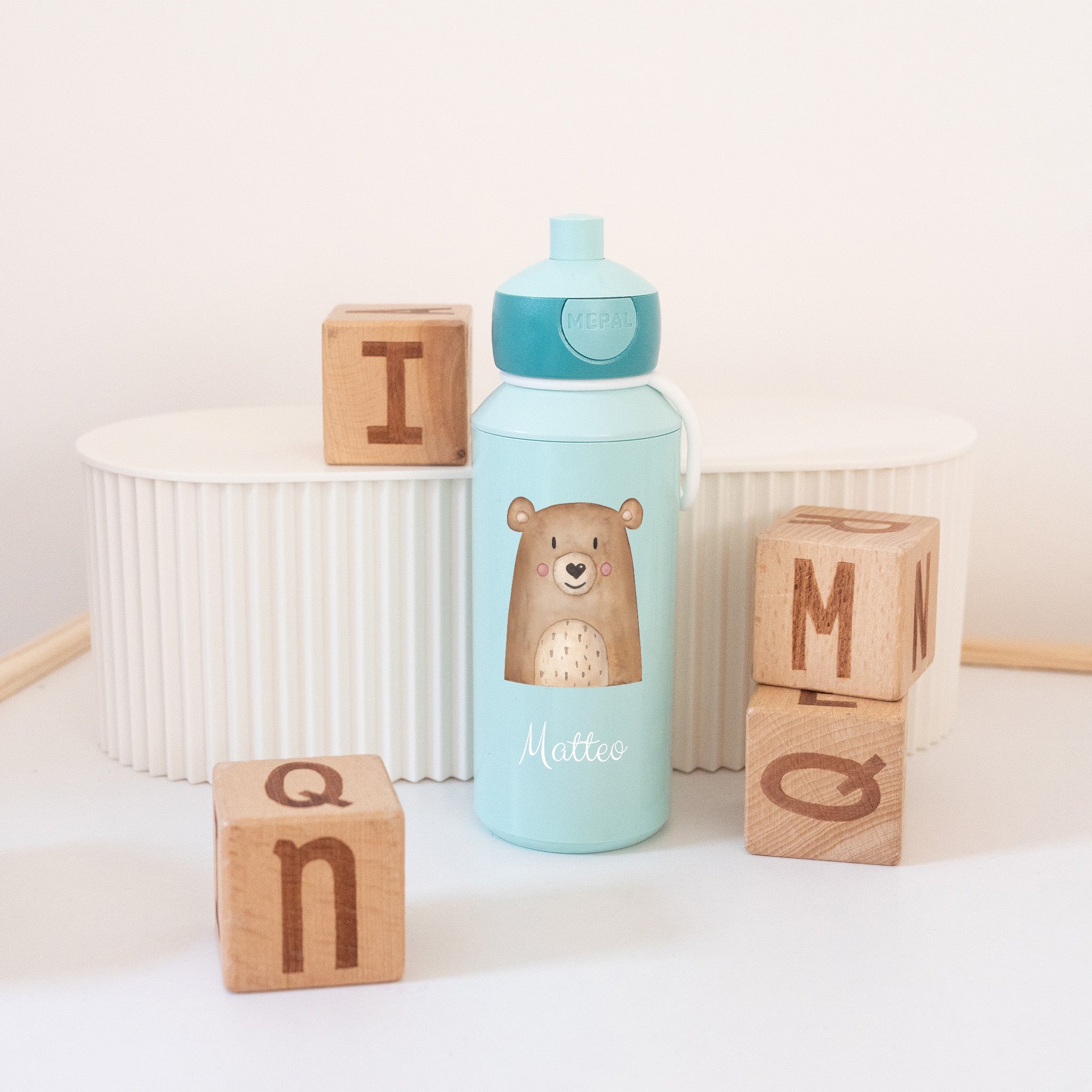 MEPAL Kinder Trinkflasche Campus personalisiert - Tier Aquarell - wunderwunsch