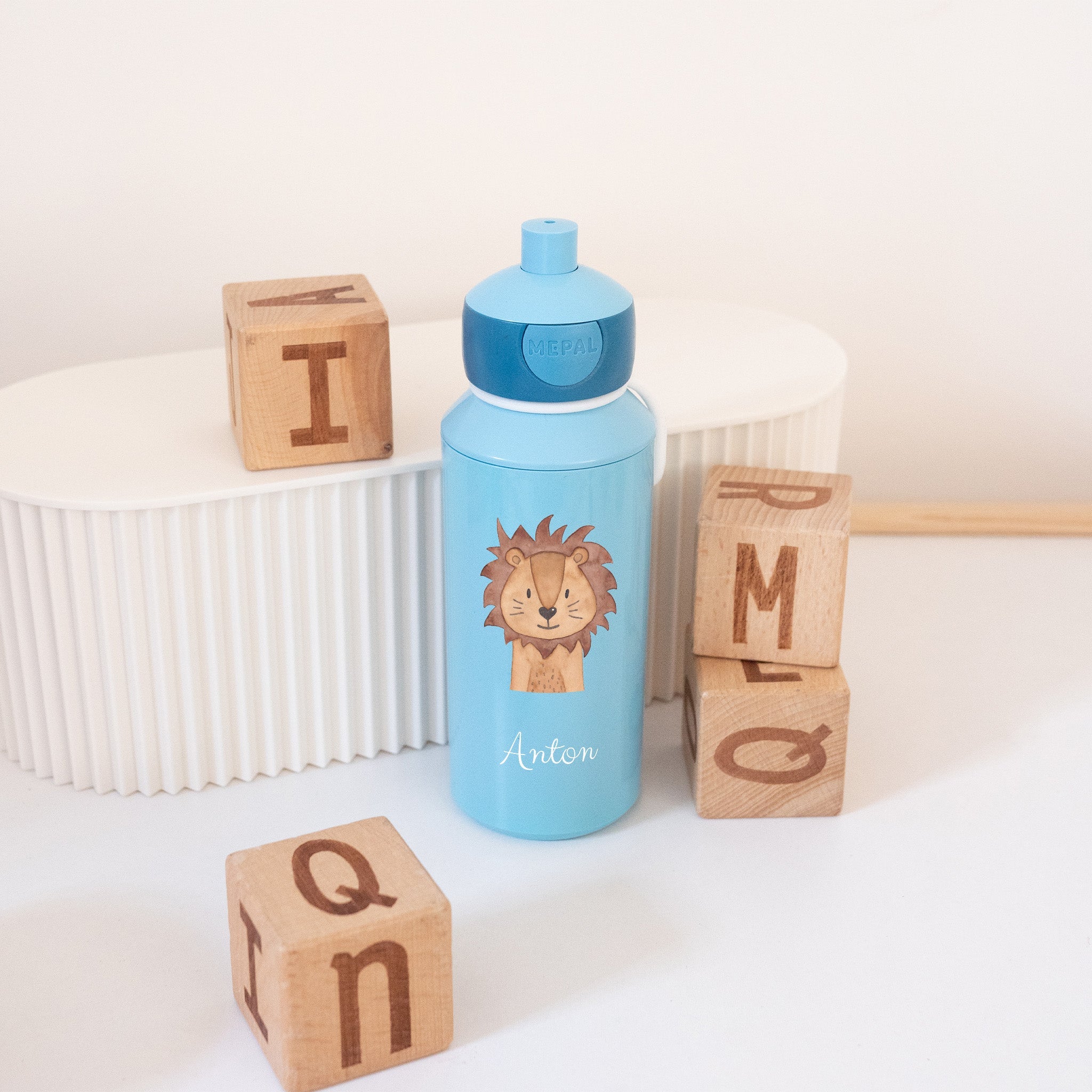 MEPAL Kinder Trinkflasche Campus personalisiert - Tier Aquarell - wunderwunsch