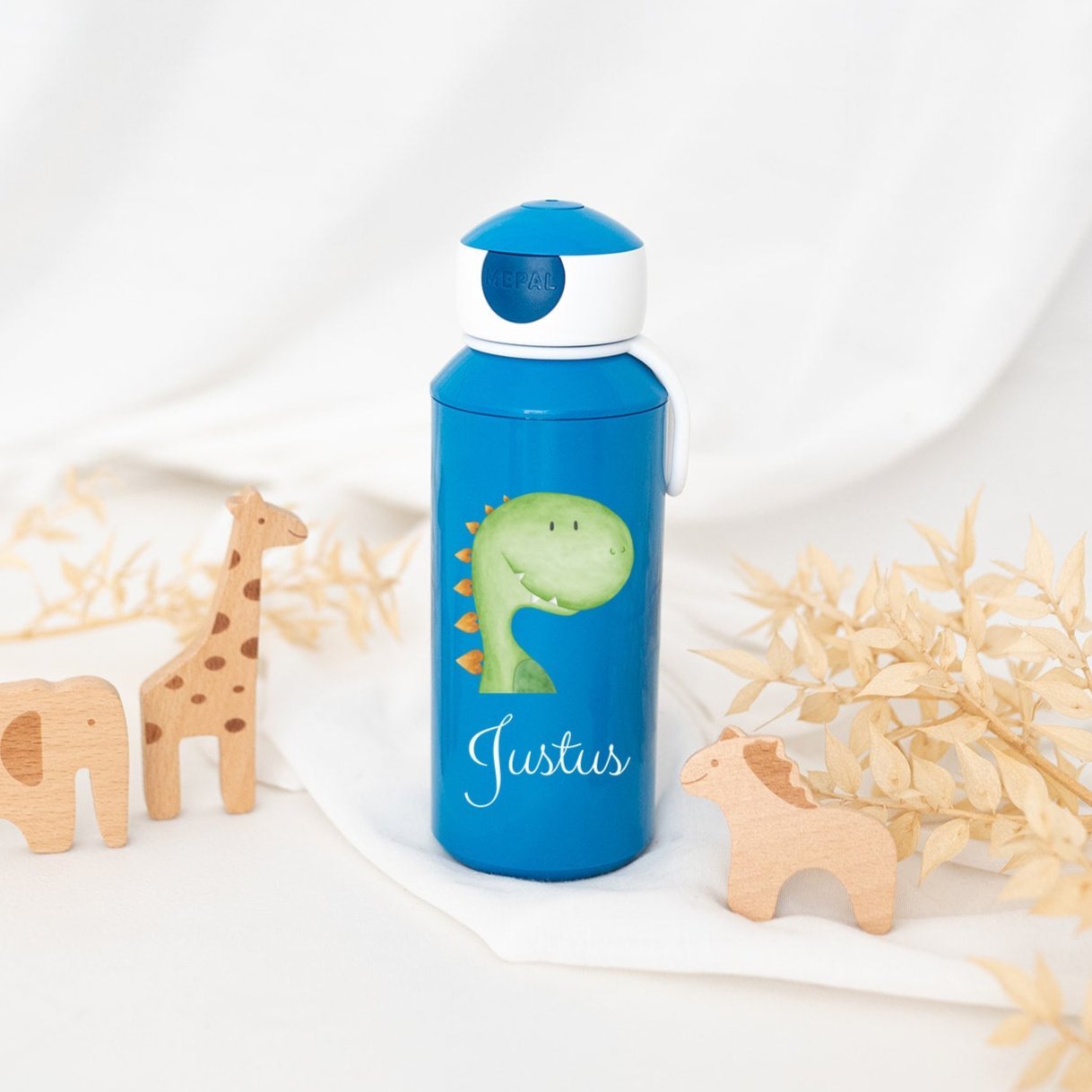 MEPAL Kinder Trinkflasche personalisiert - Tier Aquarell - wunderwunsch
