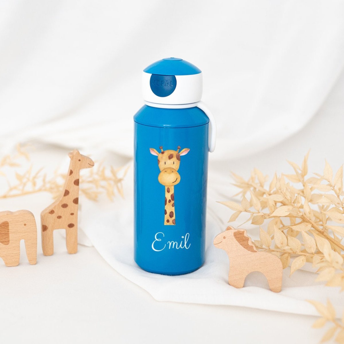 MEPAL Kinder Trinkflasche personalisiert - Tier Aquarell - wunderwunsch