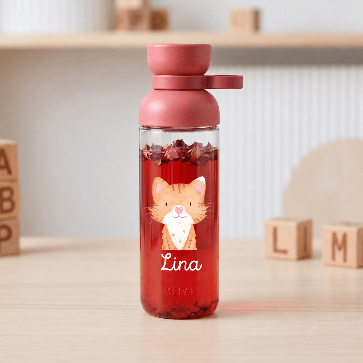 MEPAL Kinder Trinkflasche Vita personalisiert - Tier Aquarell - wunderwunsch