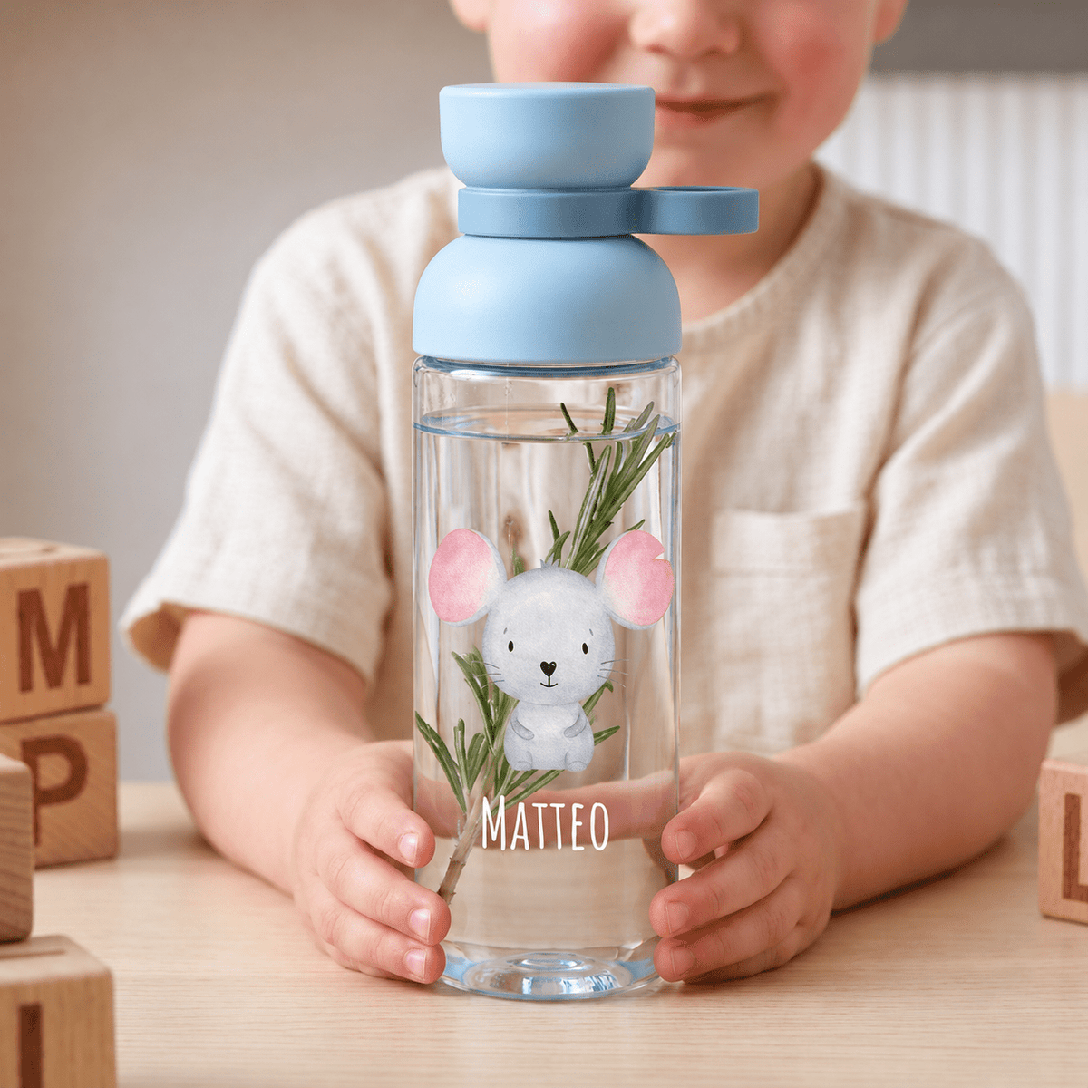 MEPAL Kinder Trinkflasche Vita personalisiert - Tier Aquarell - wunderwunsch