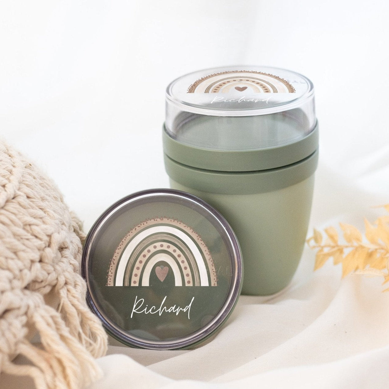 MEPAL Müslibecher personalisiert - Regenbogen Punkte Aquarell - wunderwunsch