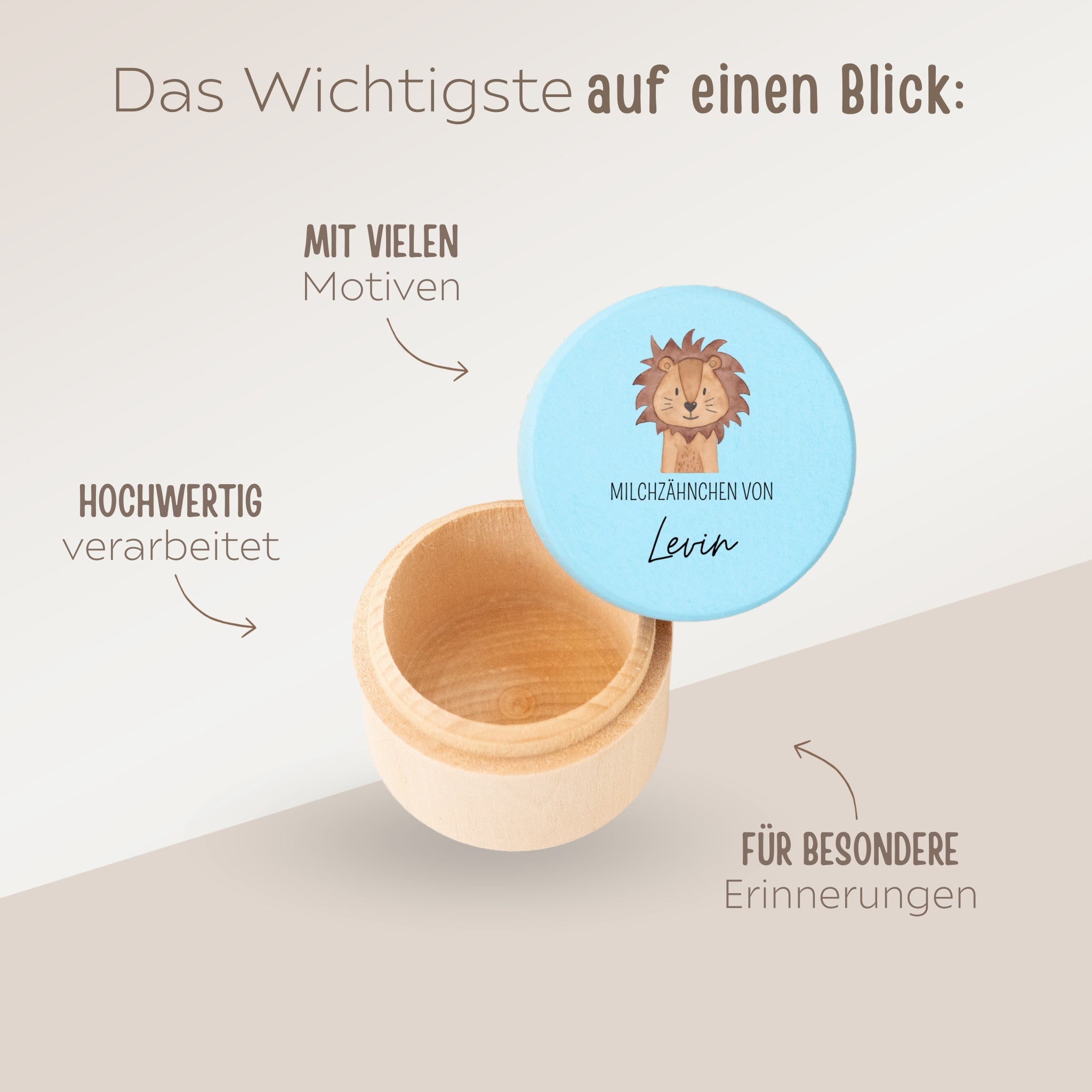 Milchzahndose farbig personalisiert - Tier - wunderwunsch