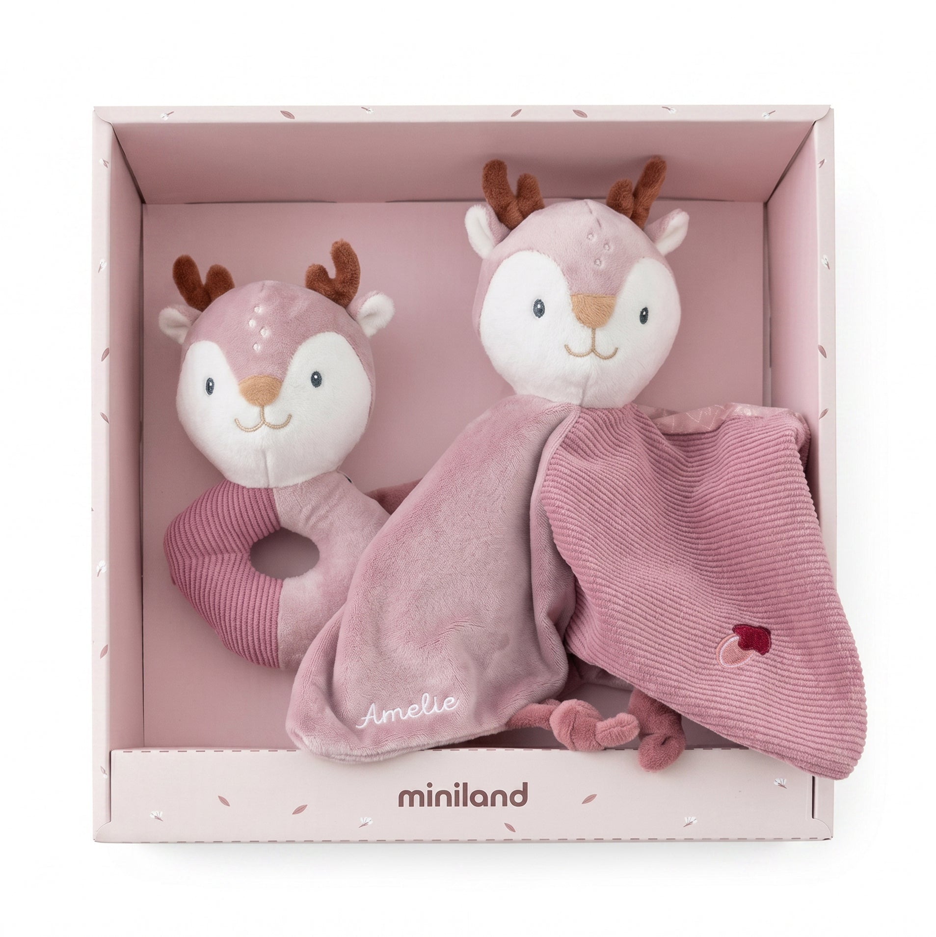 MINILAND Geschenkset "Reh rosa" personalisiert - wunderwunsch