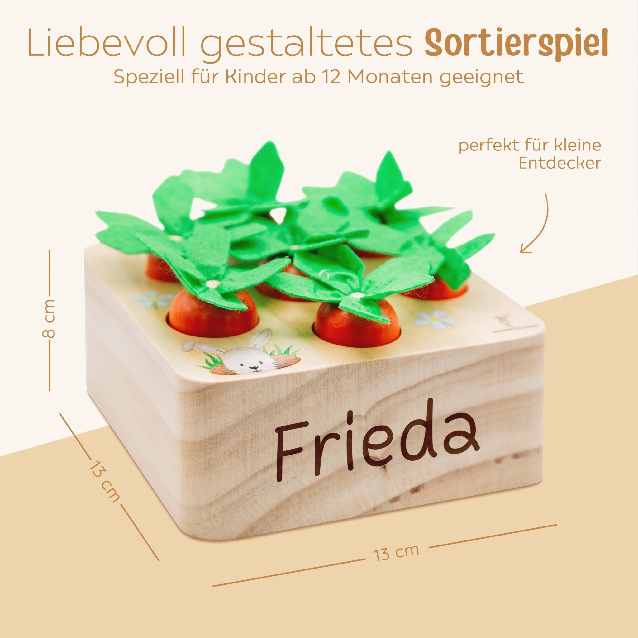 Möhren Steckspiel Holz personalisiert - wunderwunsch