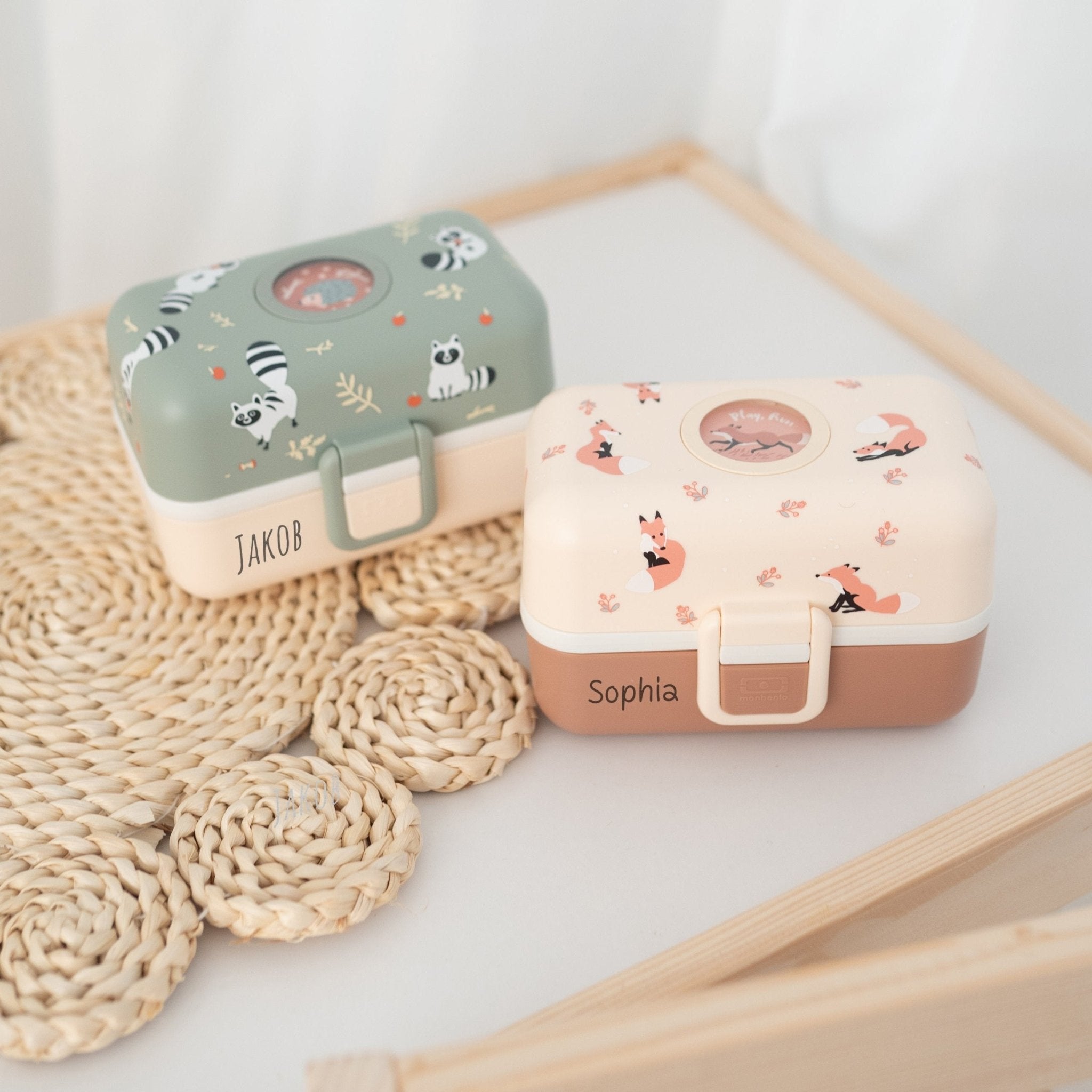 MONBENTO Tresor Lunchbox personalisiert - Waschbär & Fuchs - wunderwunsch