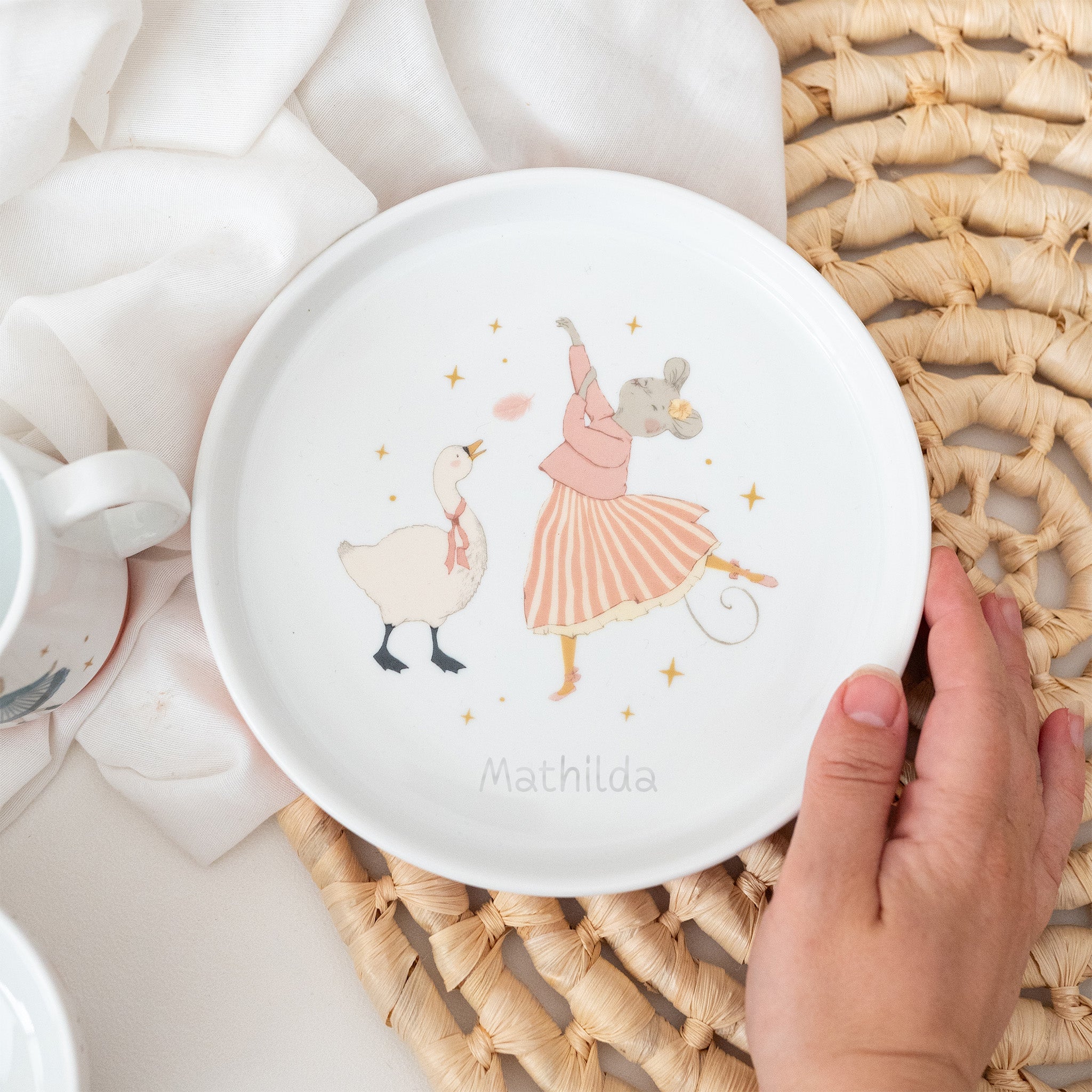 MOULIN ROTY Porzellangeschirr - Set "Maus Ballerina" personalisierbar - wunderwunsch