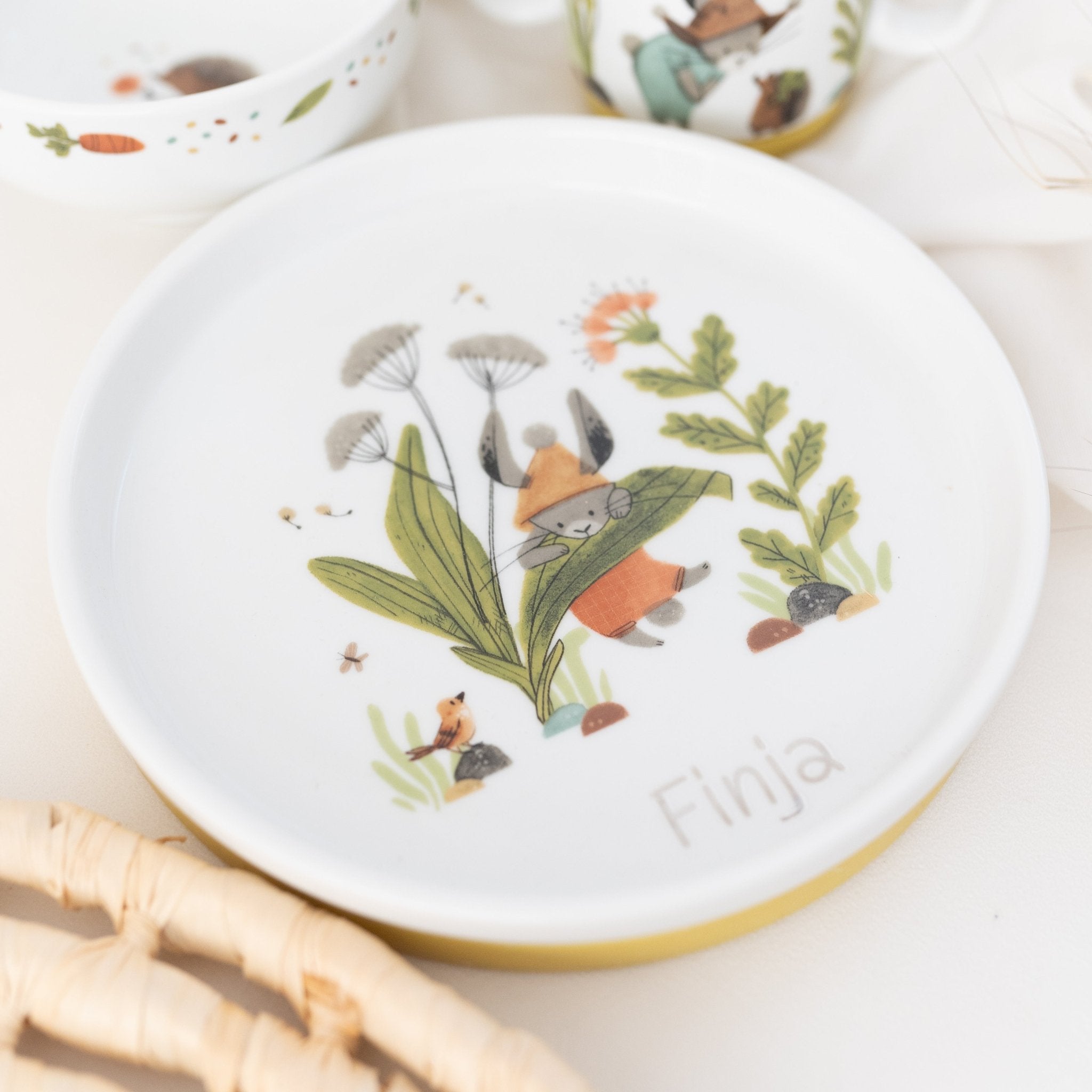 MOULIN ROTY Porzellangeschirr - Set personalisiert "Hase" - wunderwunsch