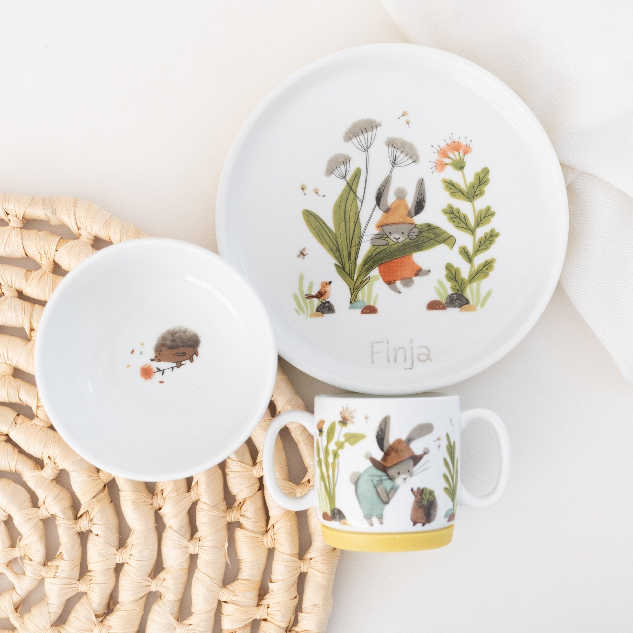 MOULIN ROTY Porzellangeschirr - Set personalisiert "Hase" - wunderwunsch