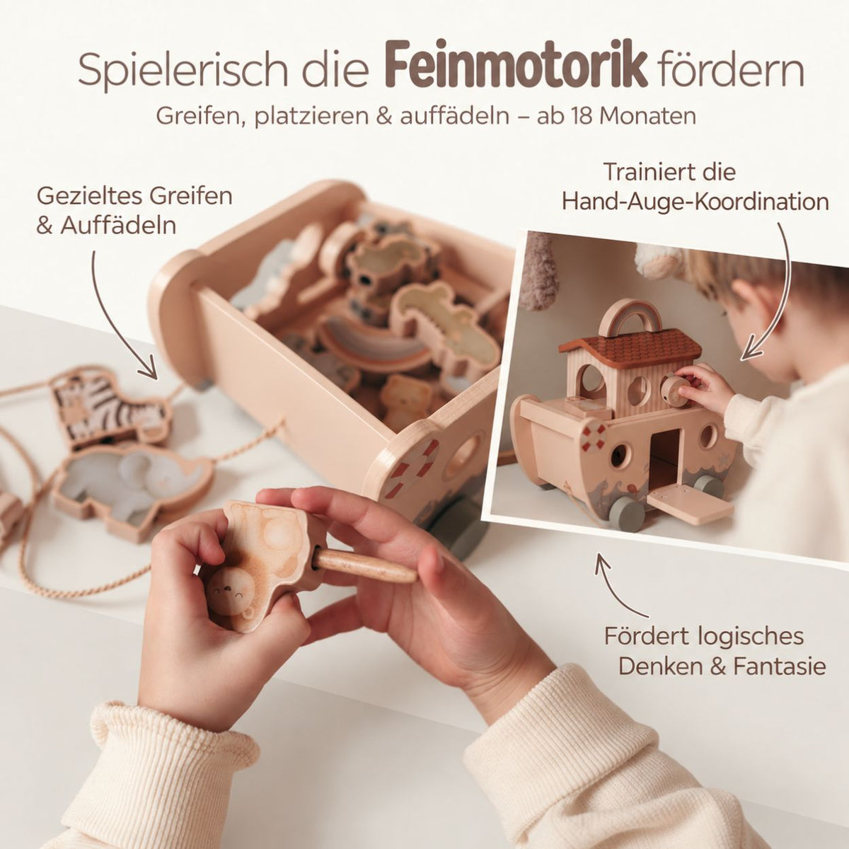 MRS.ERTHA Arche Noah Holz personalisiert - wunderwunsch
