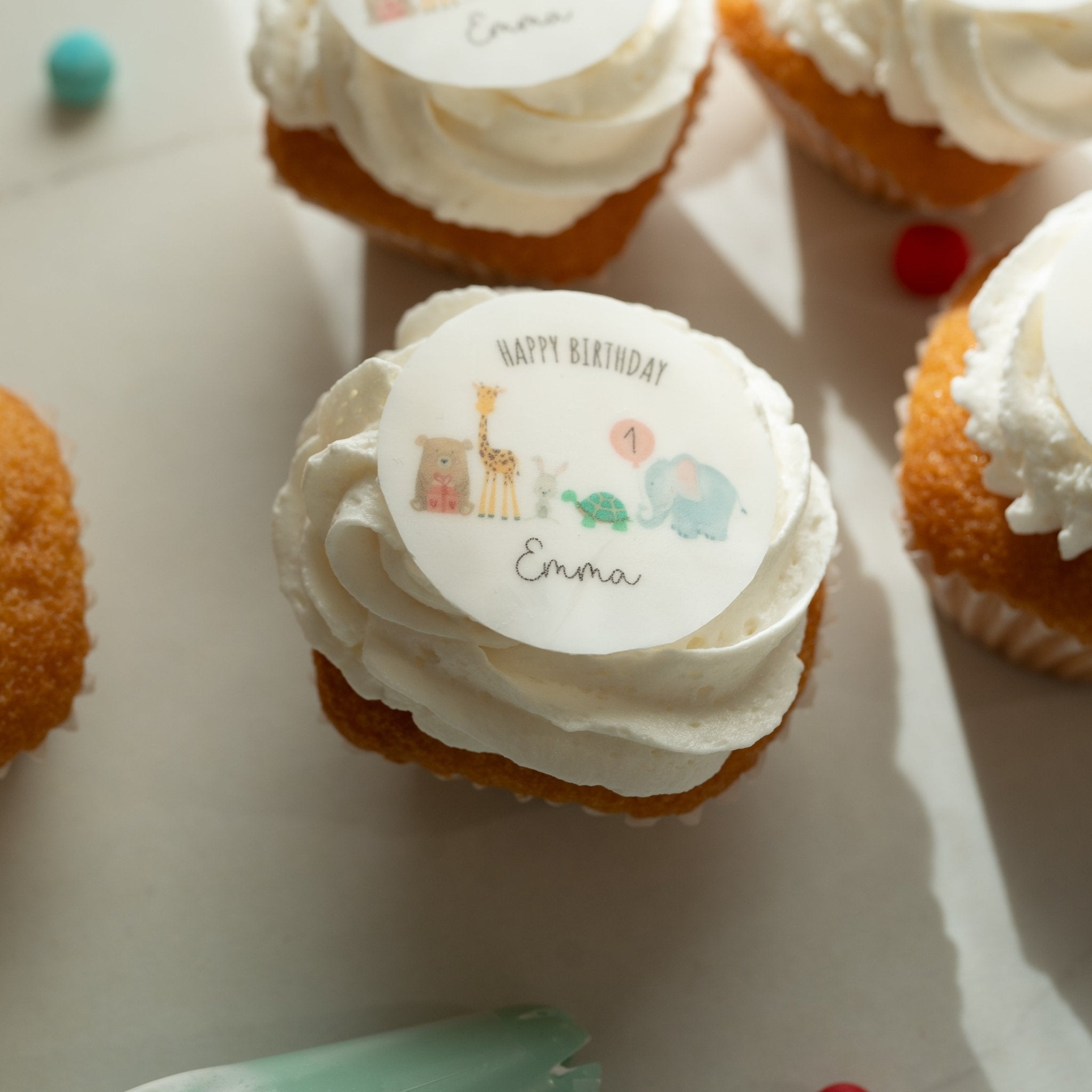 Muffinaufleger personalisiert Geburtstagstiere (20 Stk.) - wunderwunsch