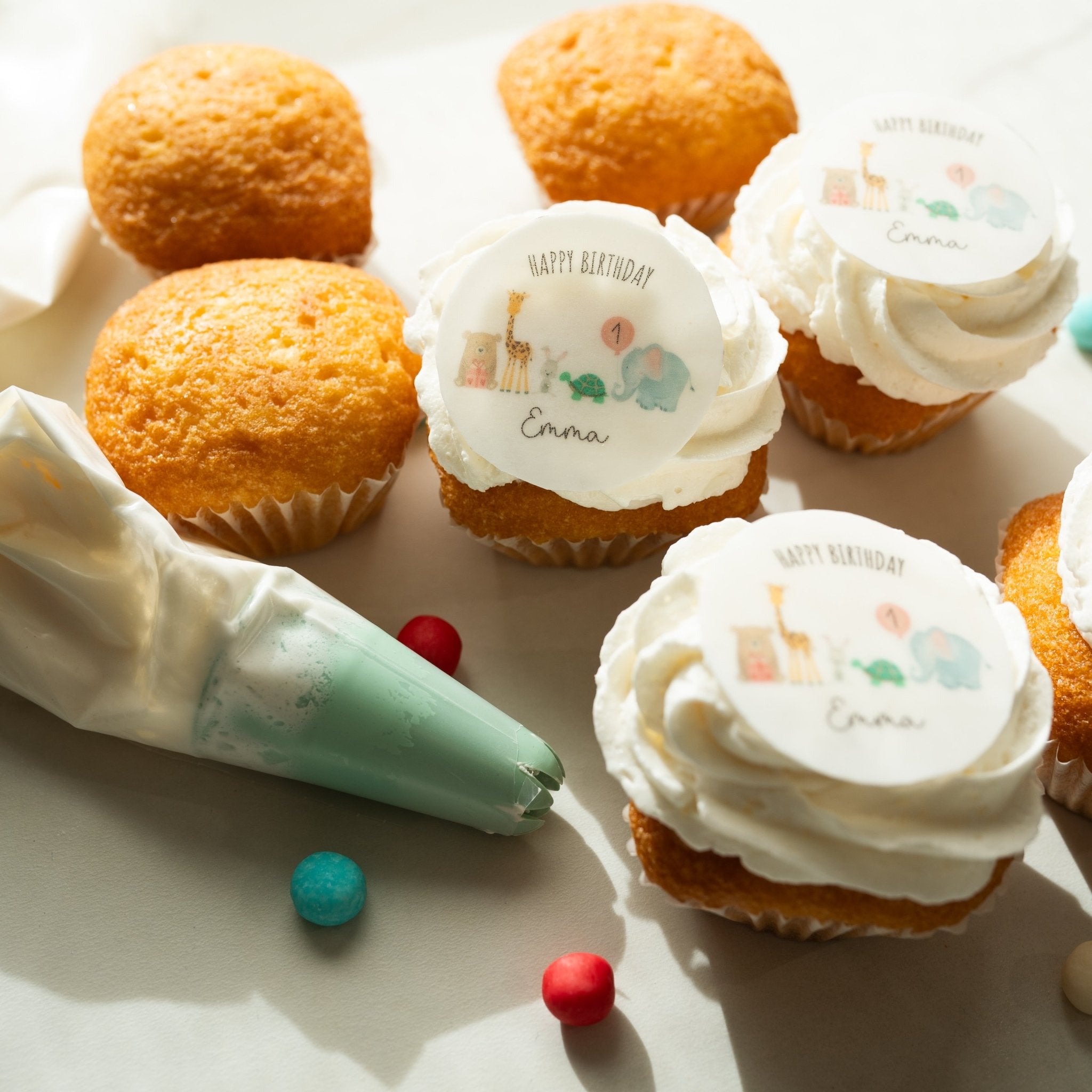 Muffinaufleger personalisiert Geburtstagstiere (20 Stk.) - wunderwunsch