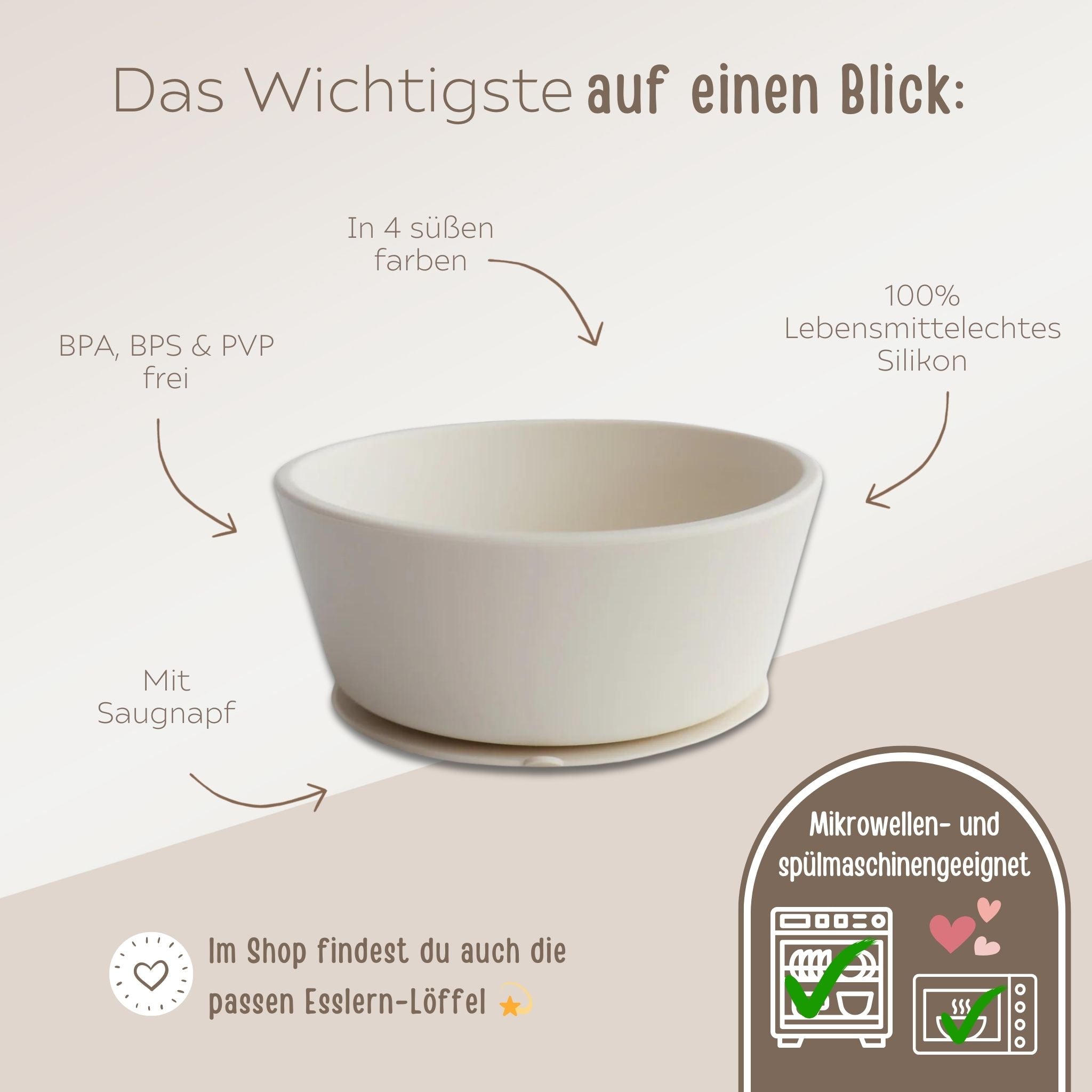 MUSHIE Silikon - Schüssel mit Saugnapf personalisierbar - wunderwunsch