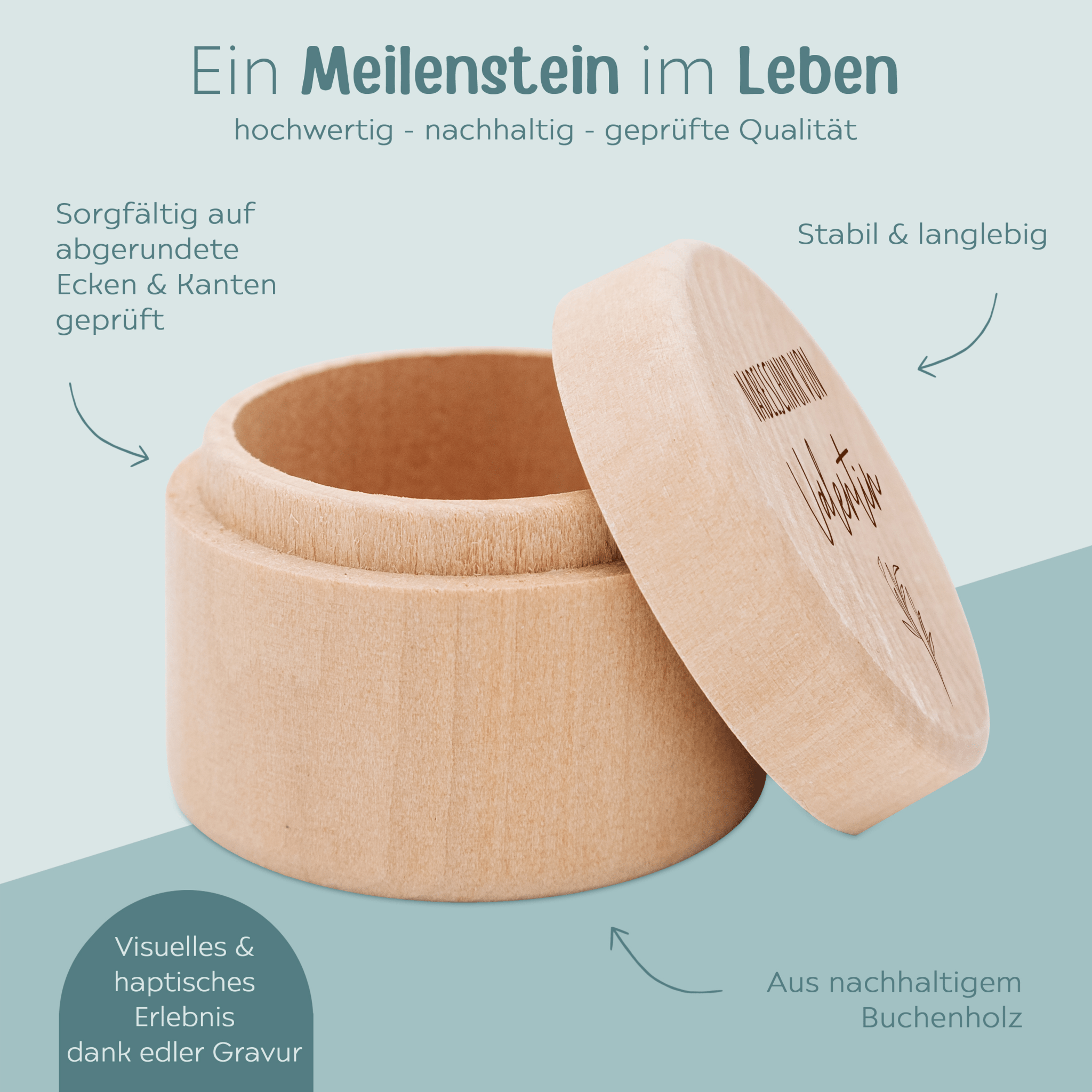 Nabelschnur, Locken - oder Milchzahndose personalisiert - wunderwunsch