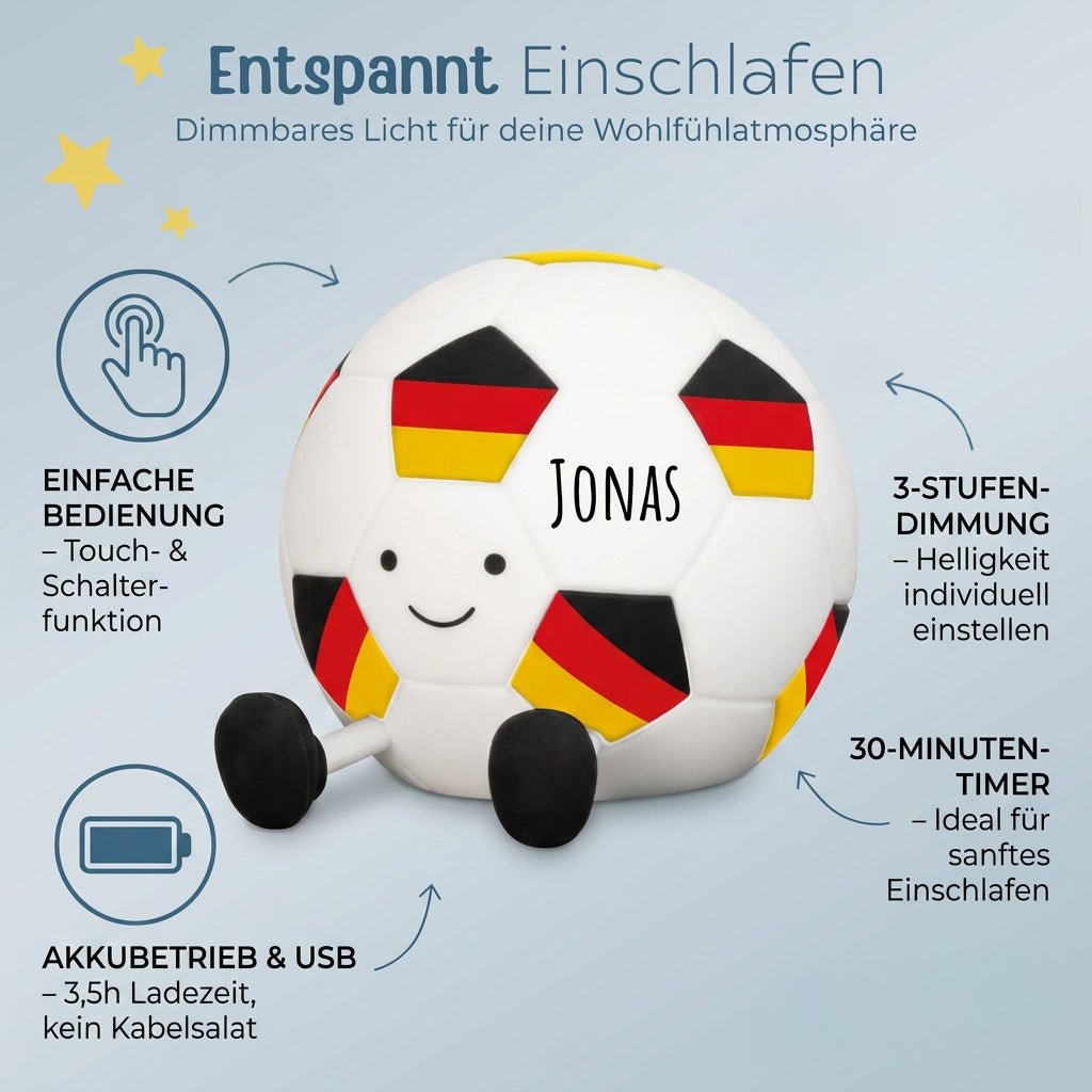 Nachtlicht Fußball personalisierbar - wunderwunsch