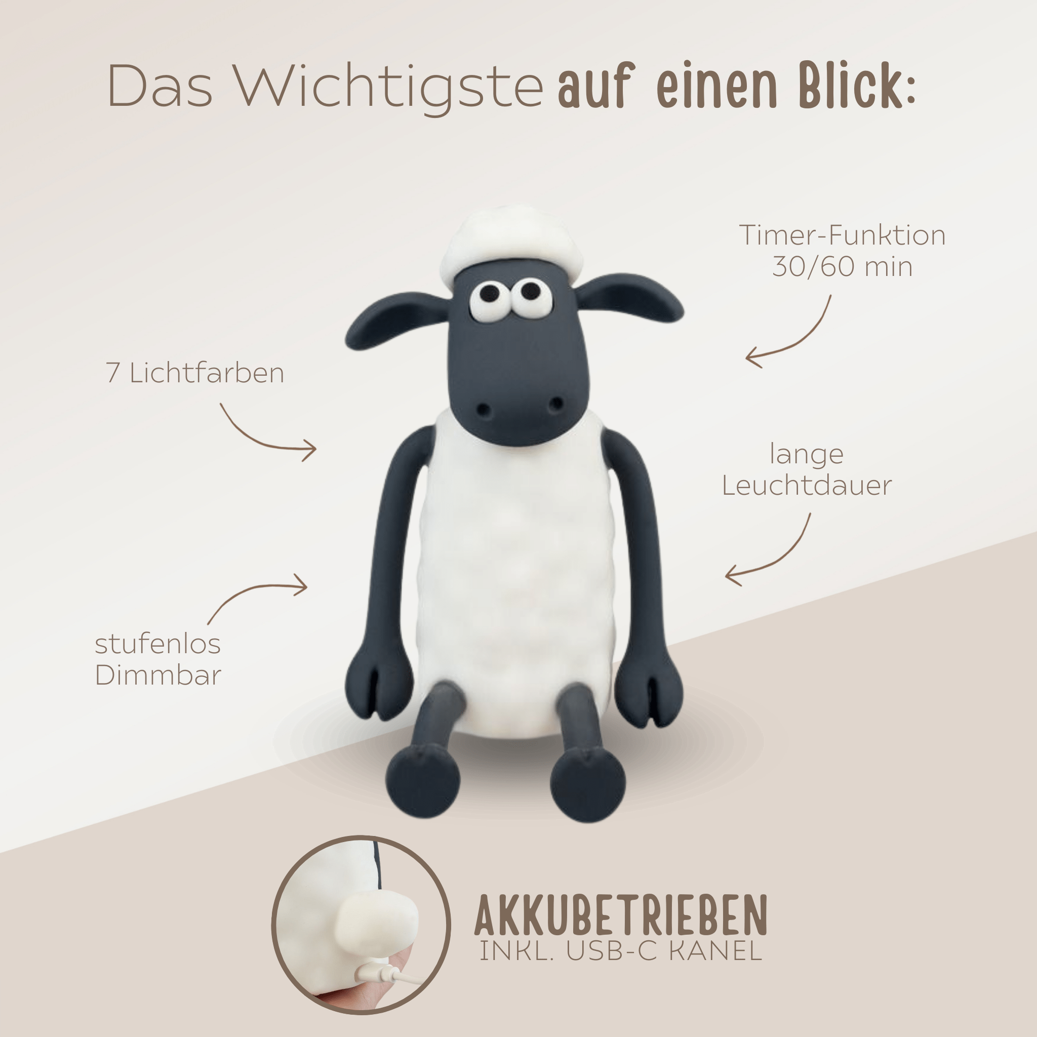 Nachtlicht Shaun das Schaf - wunderwunsch