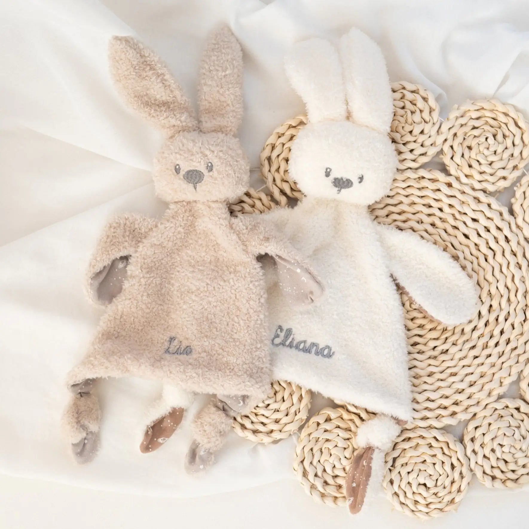 NATTOU Schmusetuch Hase personalisiert - leuchtet im Dunkeln - wunderwunsch