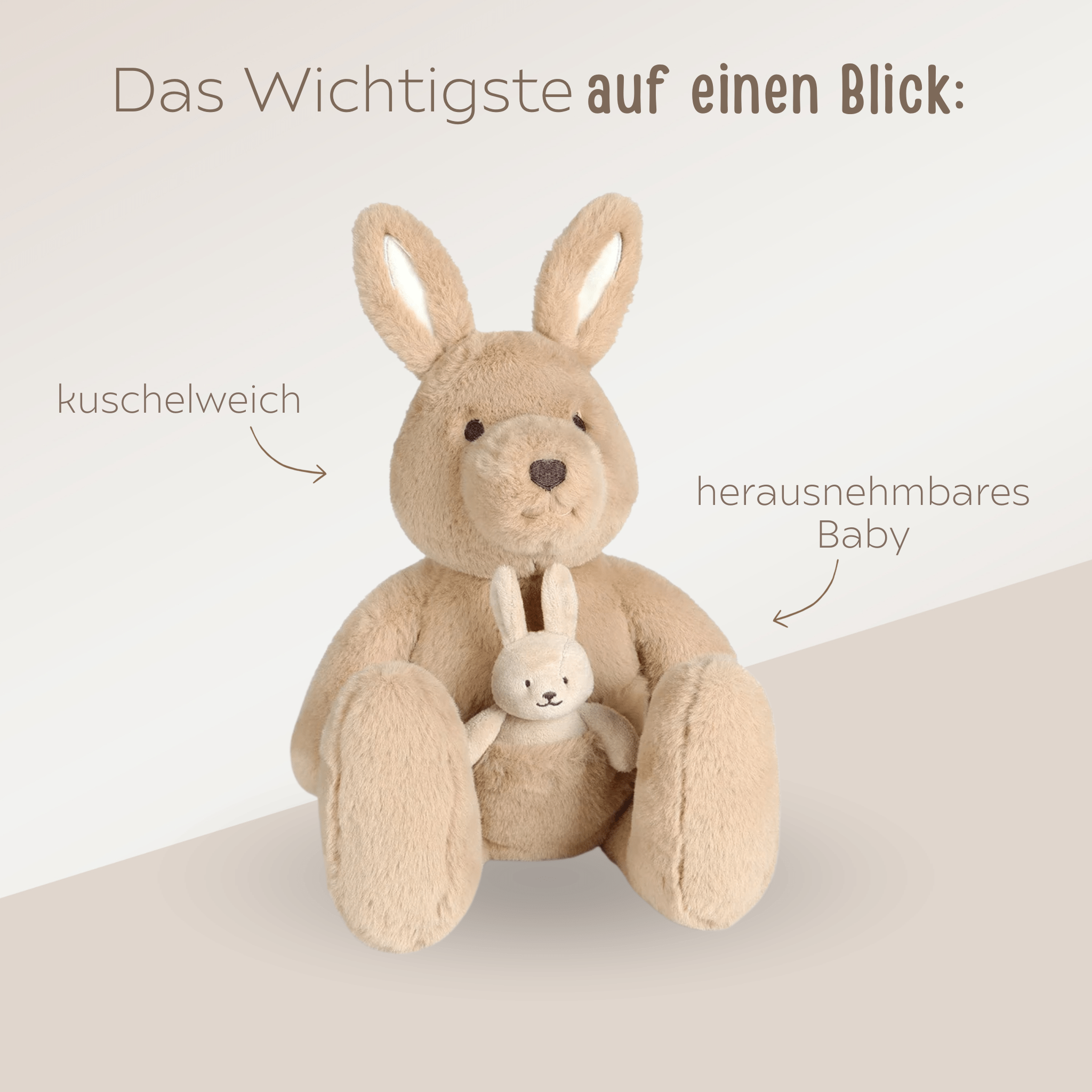 O.B. Designs Kuscheltier Känguru mit Baby personalisiert - wunderwunsch