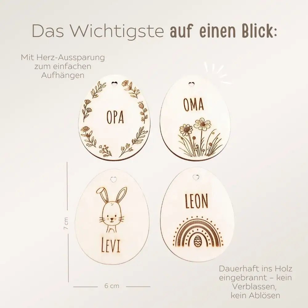 Osterei Holzanhänger personalisiert - wunderwunsch