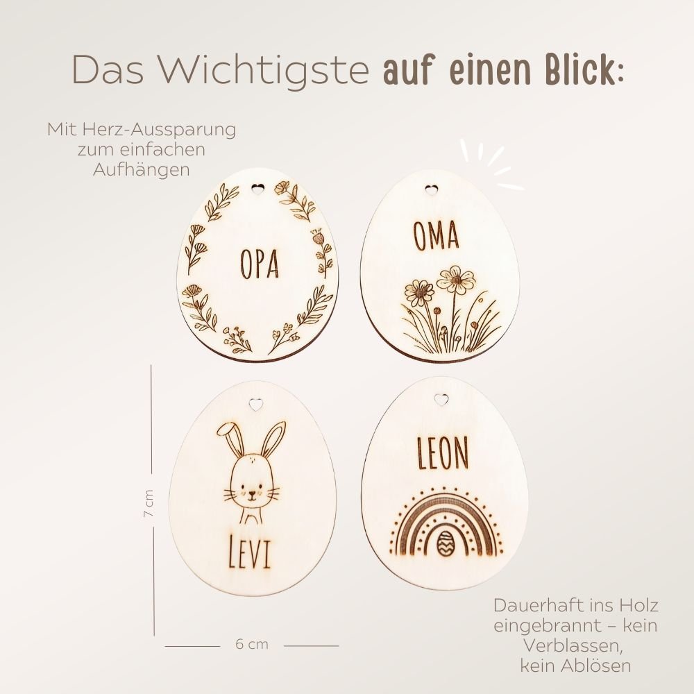 Osterei HolzanhÀnger personalisiert - wunderwunsch