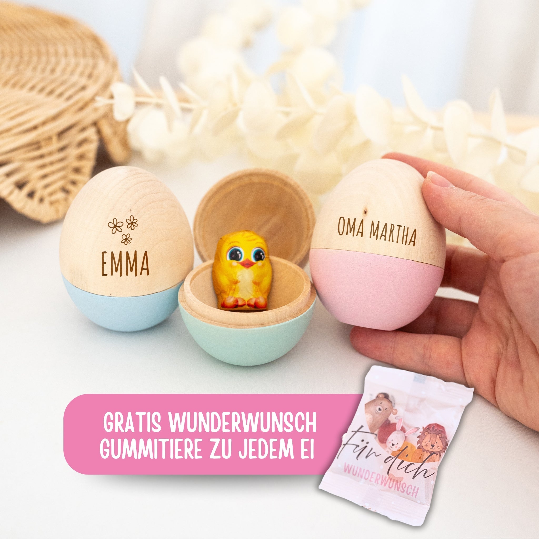 Osterei Schatulle in 3 Farben - wunderwunsch