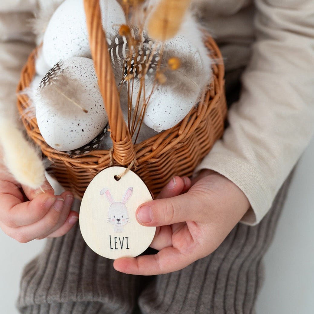 Osterkörbchen Weide personalisiert - Hase Aquarell - wunderwunsch