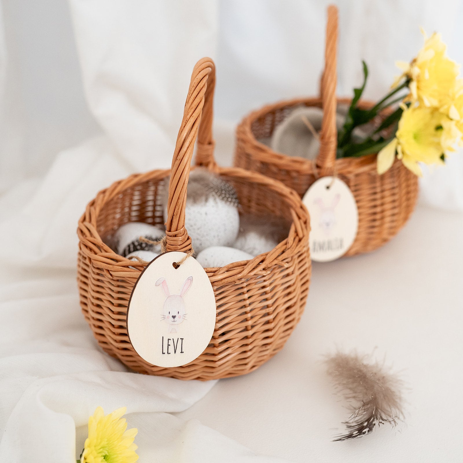 Osterkörbchen Weide personalisiert - Hase Aquarell - wunderwunsch