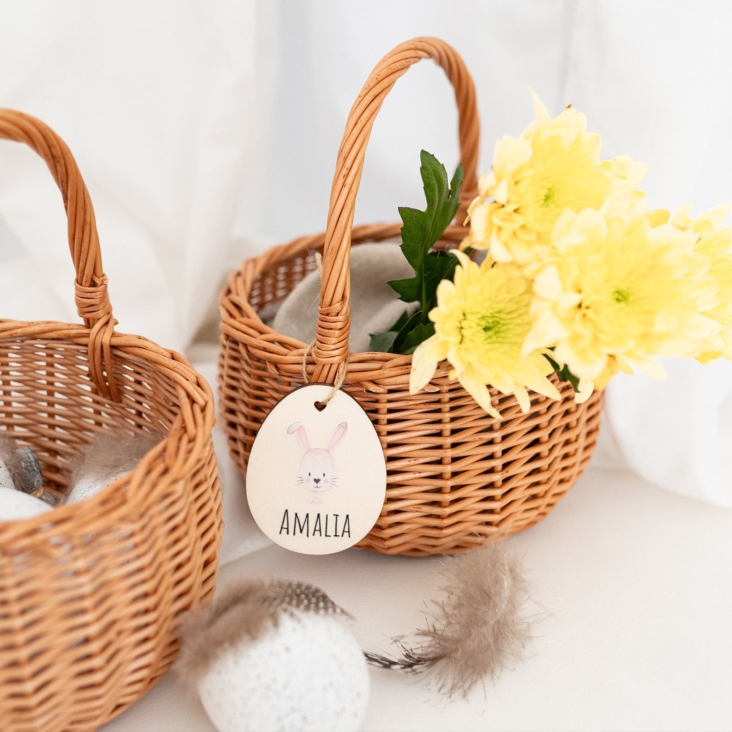 Osterkörbchen Weide personalisiert - Hase Aquarell - wunderwunsch